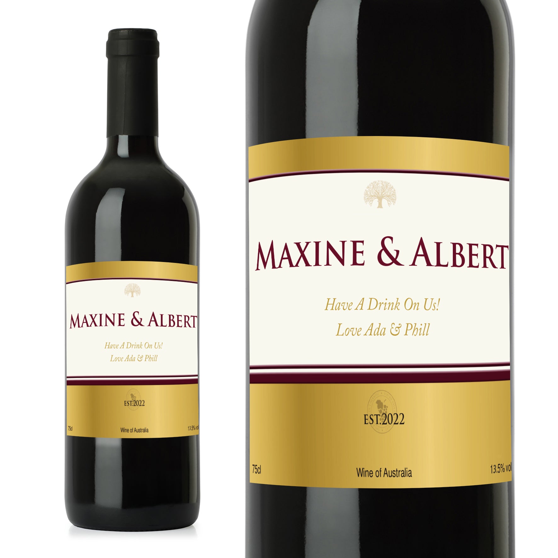 Personalised Gold Label Red Wine