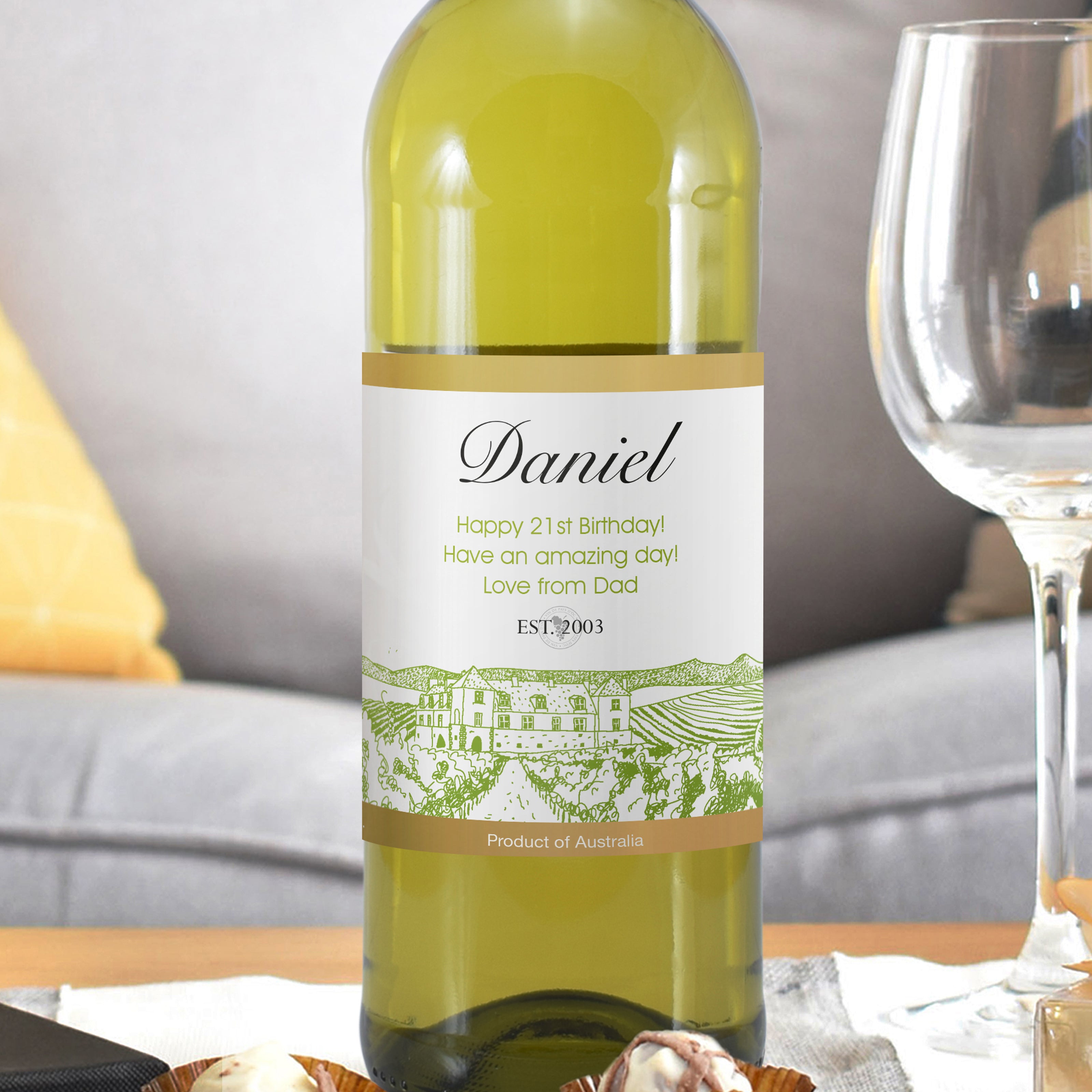 Personalised Free Text Vineyard White Wine