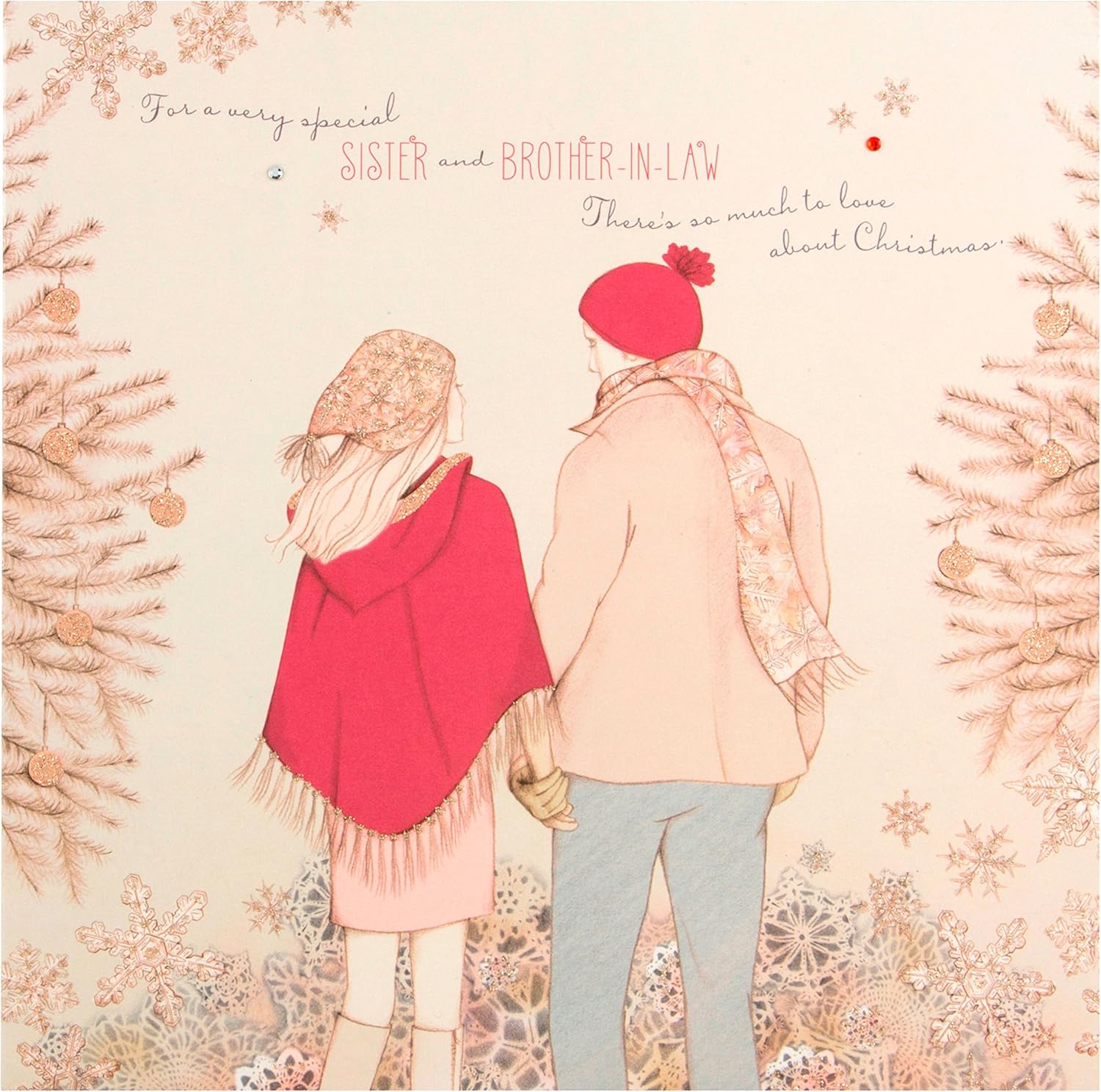 Hallmark Sister & Brother-in-Law Christmas Card -'So Much to Love' - Medium Square