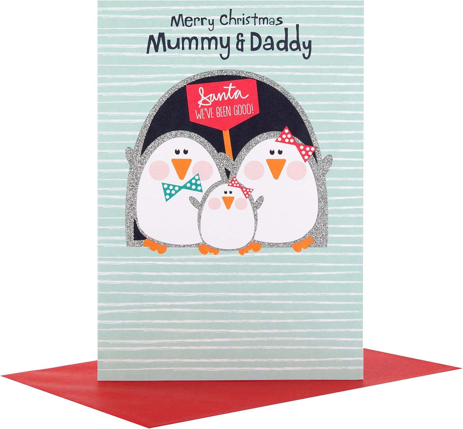 Mum & Dad Christmas Card - Penguin Family