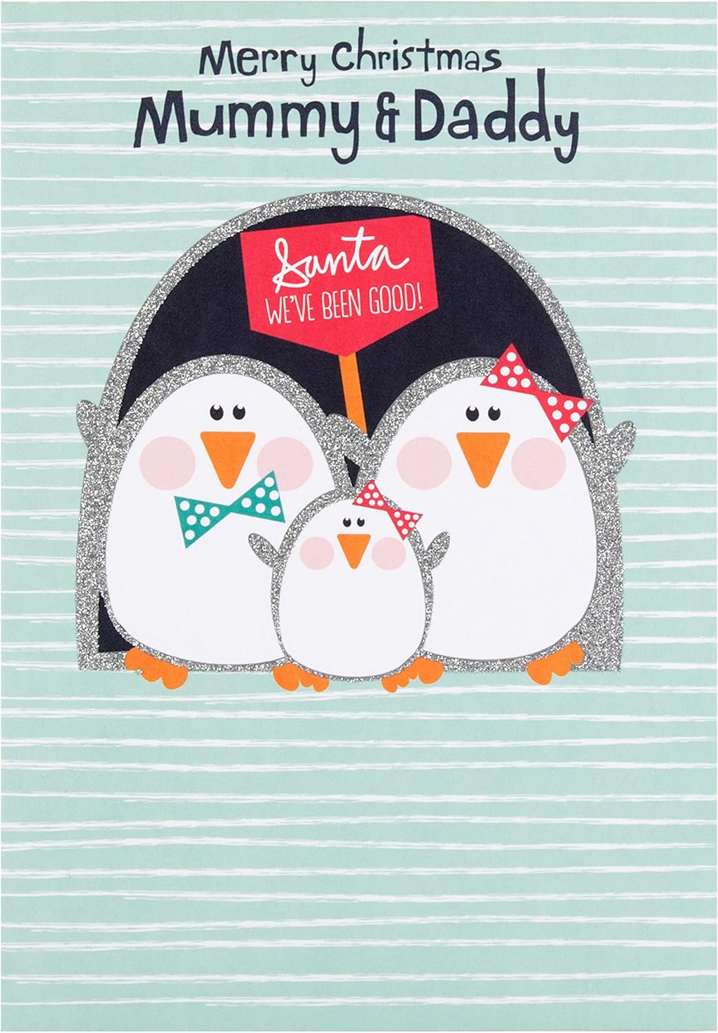 Mum & Dad Christmas Card - Penguin Family