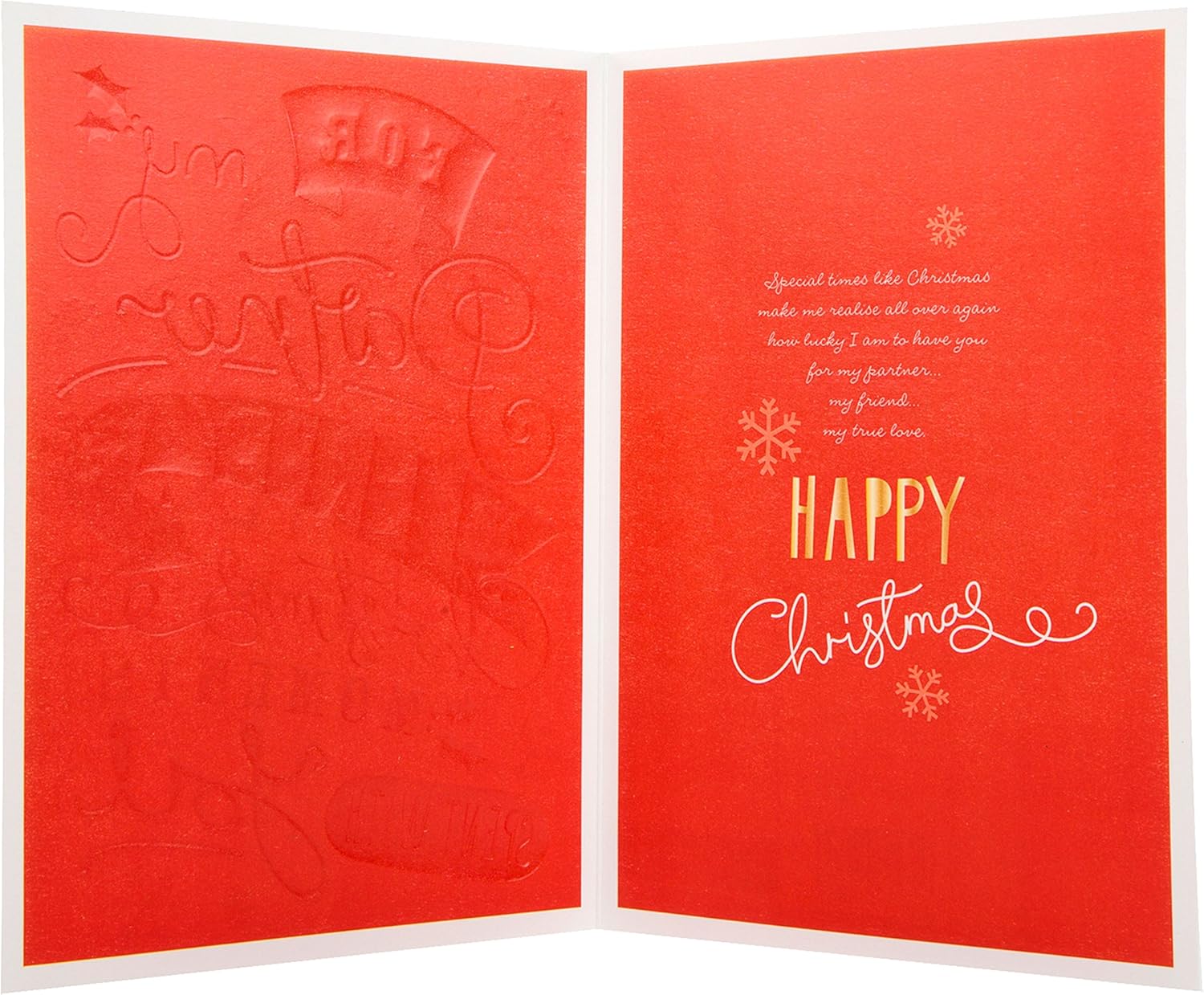 Hallmark to Partner Christmas Card -'Partner, Friend, True Love'