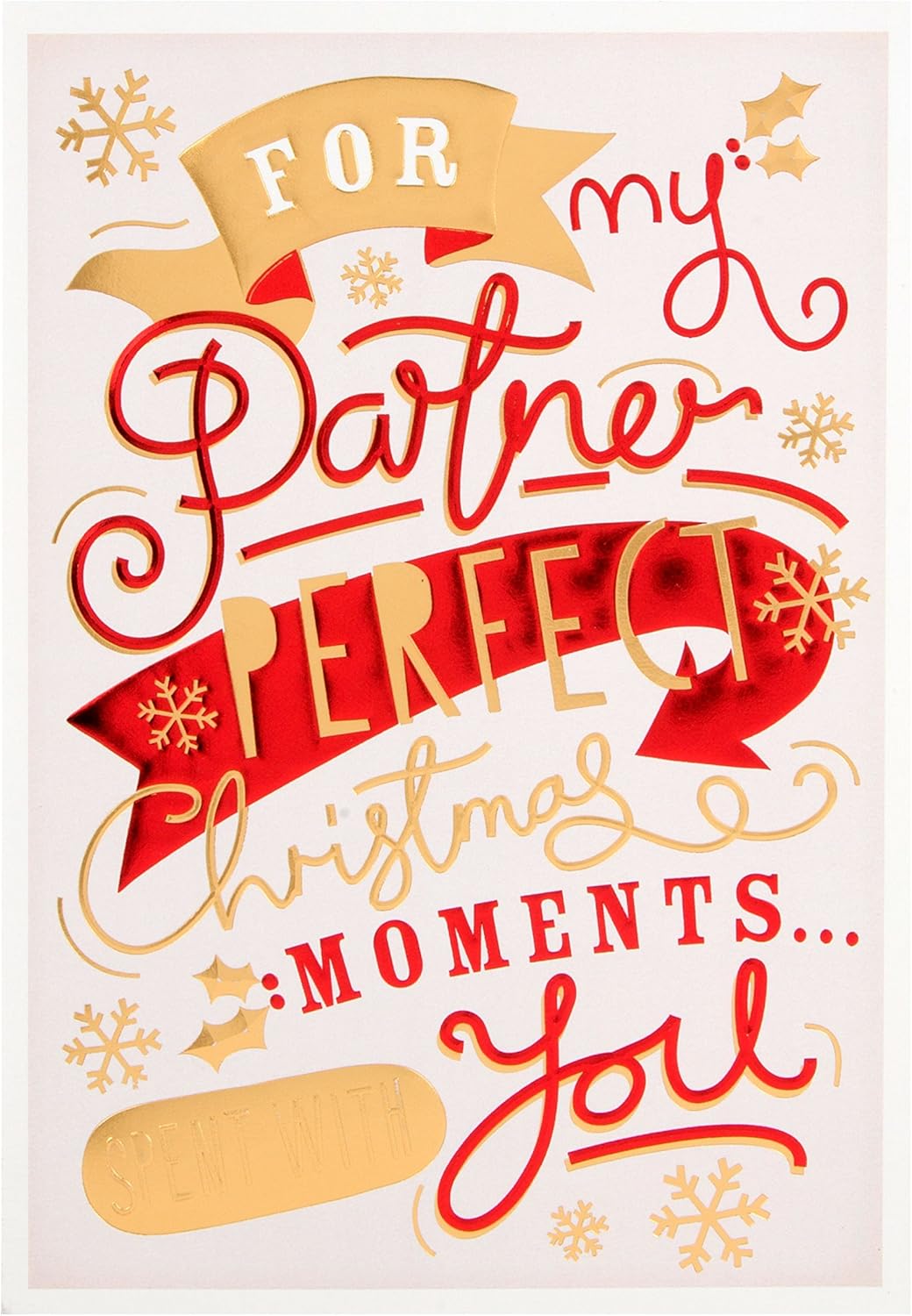 Hallmark to Partner Christmas Card -'Partner, Friend, True Love'