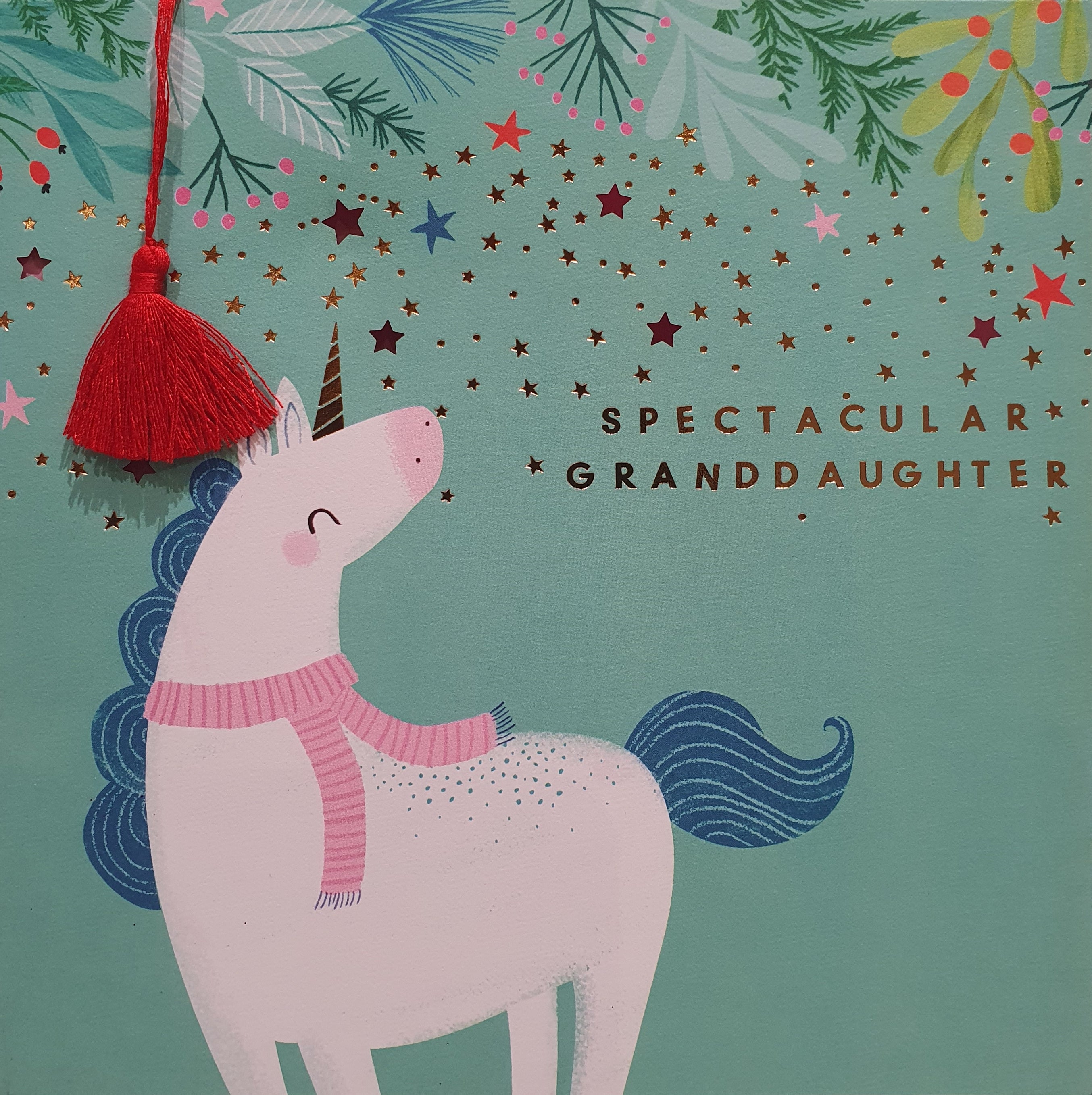 Granddaughter Christmas Card - Unicorn