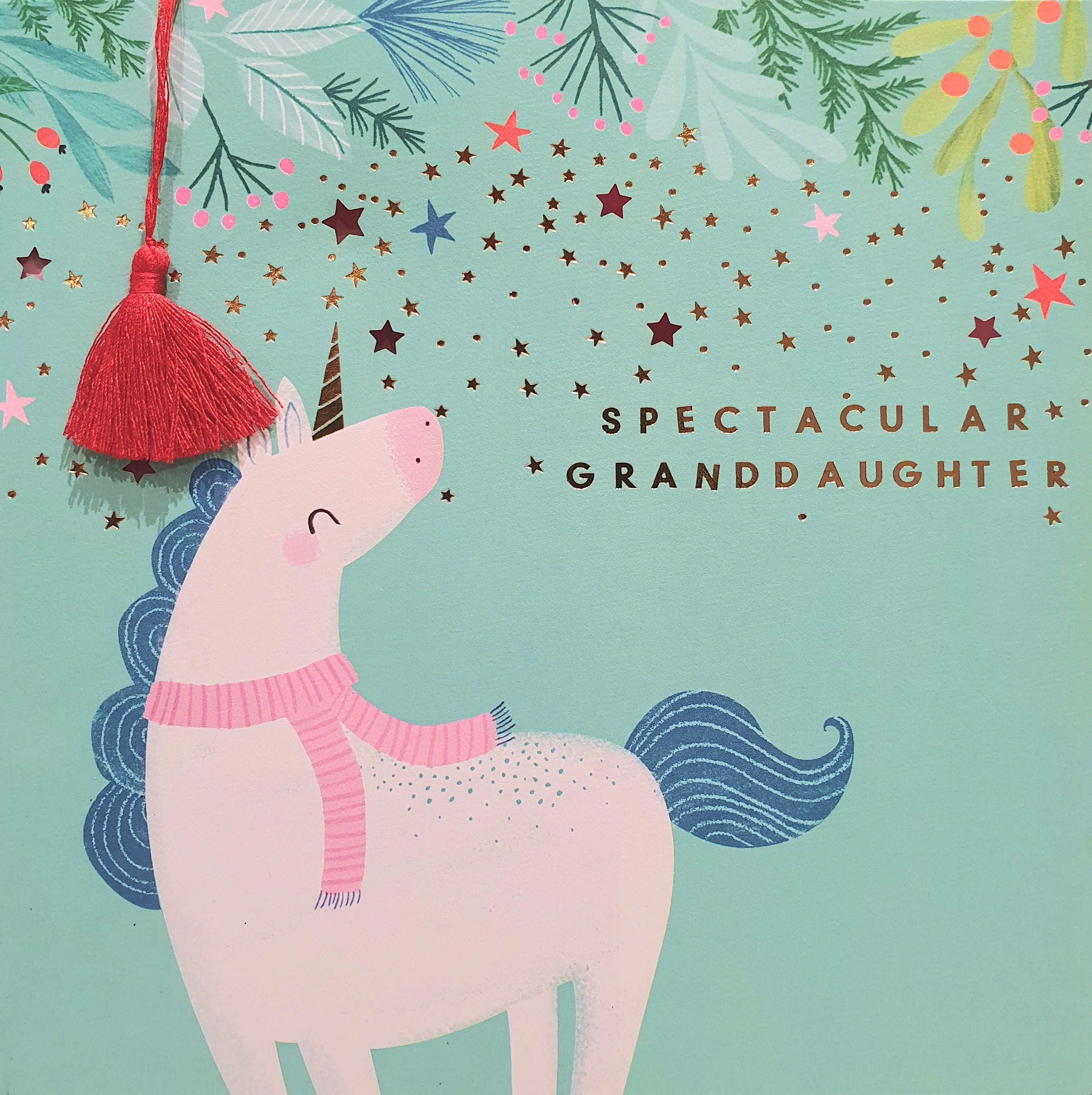 Granddaughter Christmas Card - Unicorn