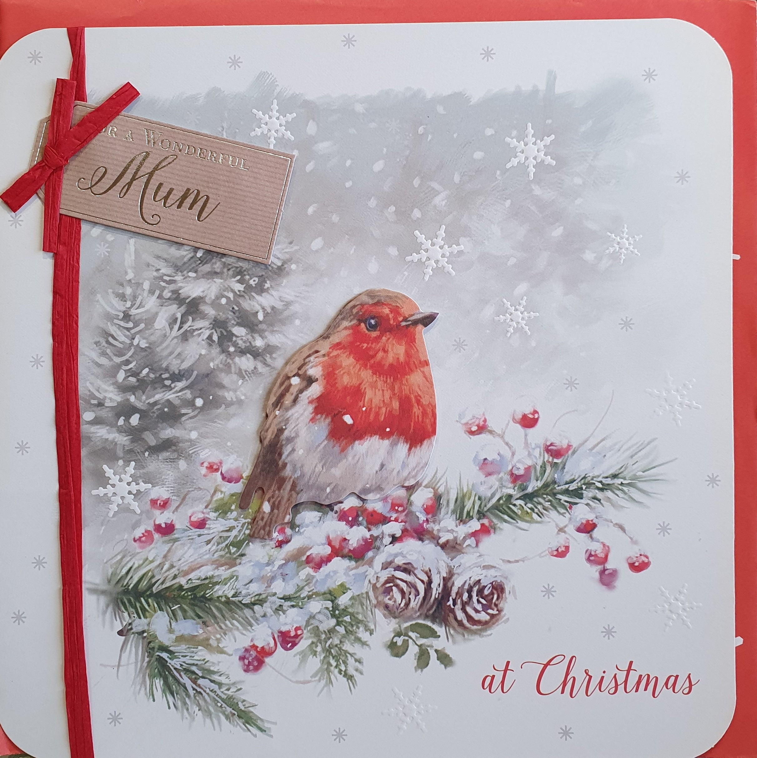 For A Wonderful Mum at Christmas Card