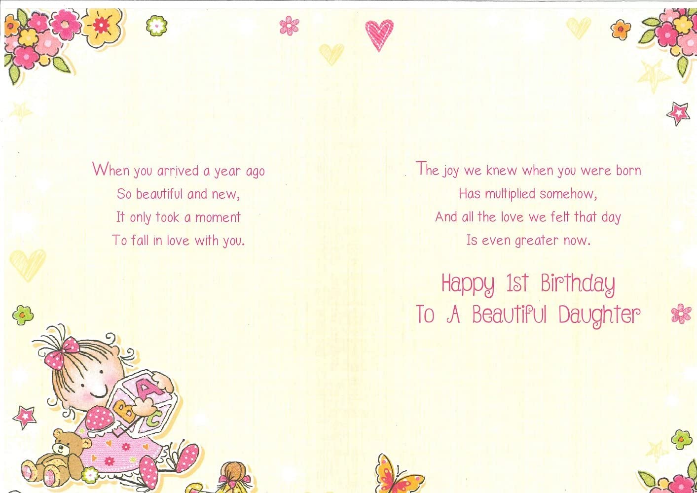 Daughter 1st Birthday Card - Precious Daughter