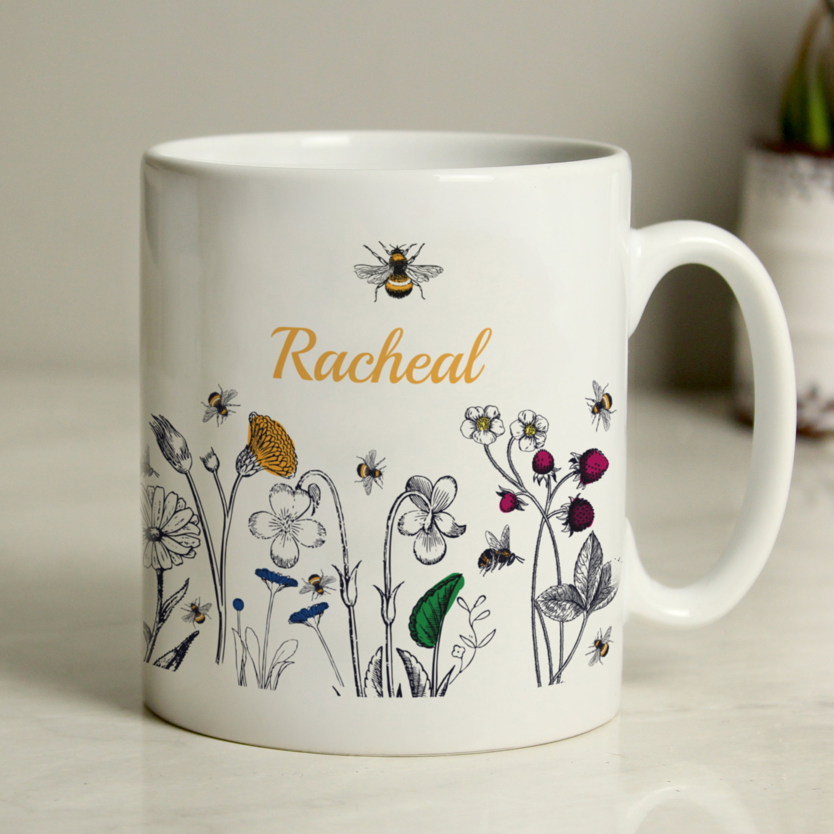 Personalised Wild Flowers Mug