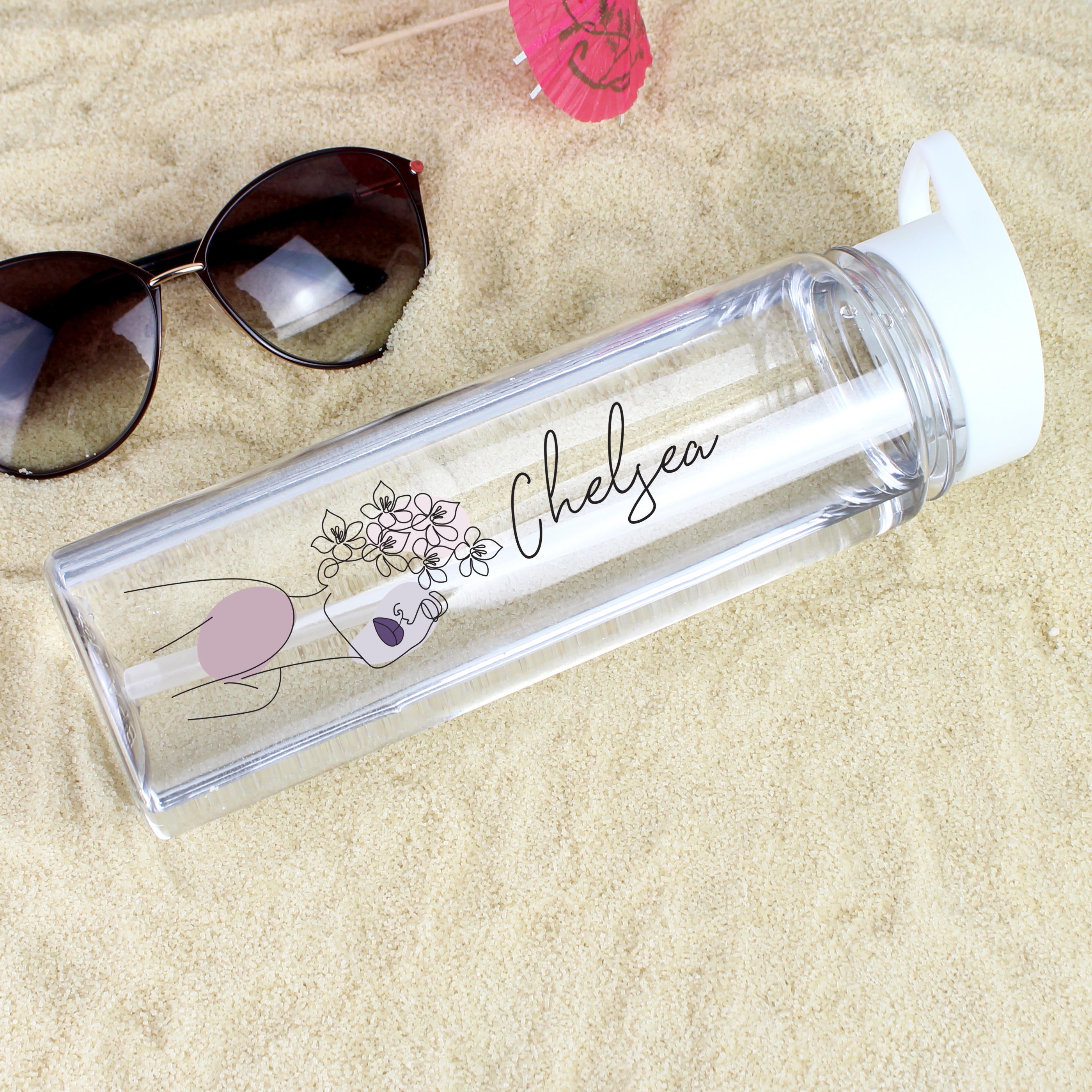 Personalised Natalia Line Art Water Bottle