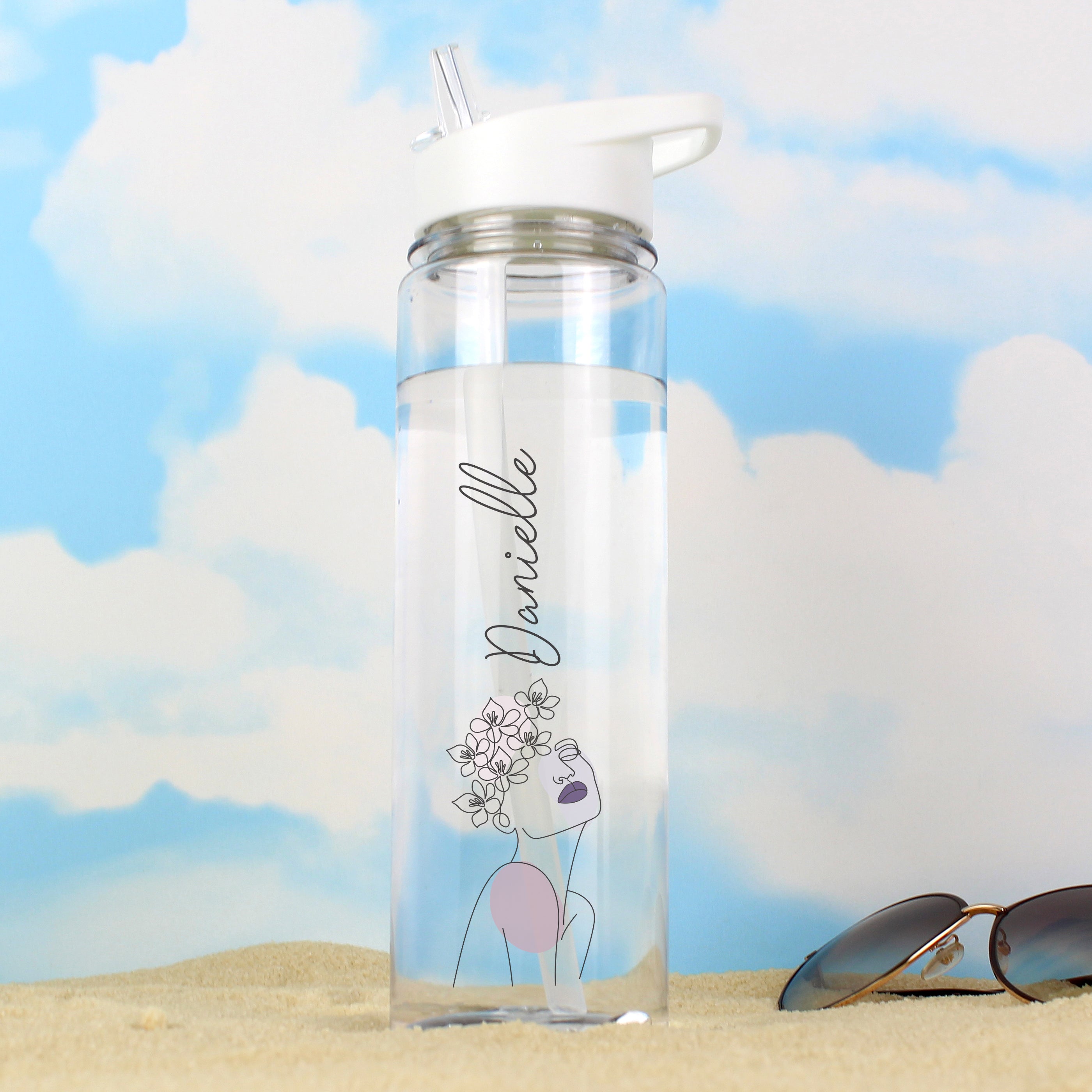 Personalised Natalia Line Art Water Bottle