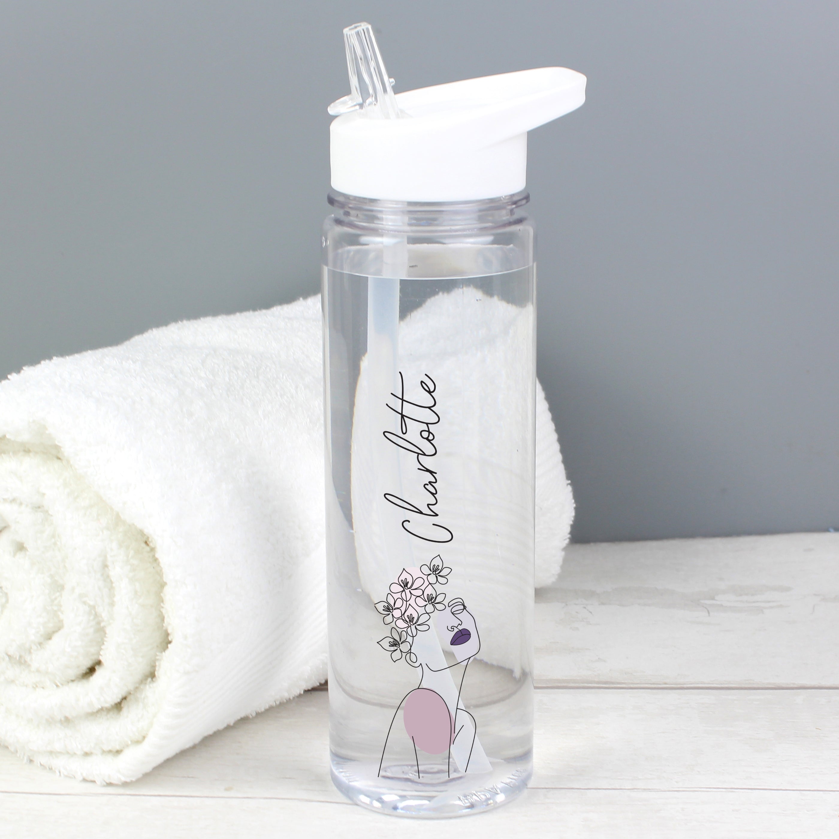 Personalised Natalia Line Art Water Bottle