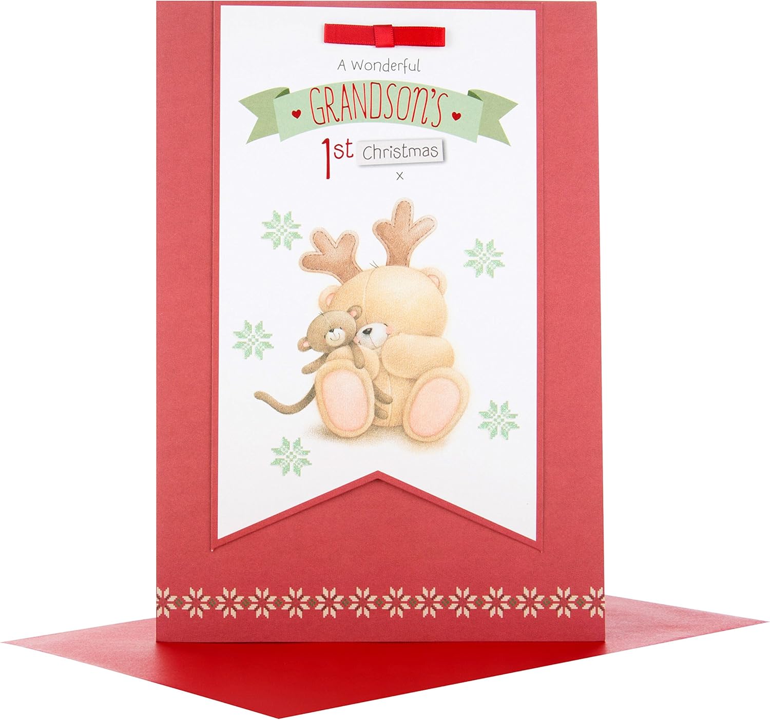 Hallmark Grandson 1st Christmas Card - Forever Friends Medium