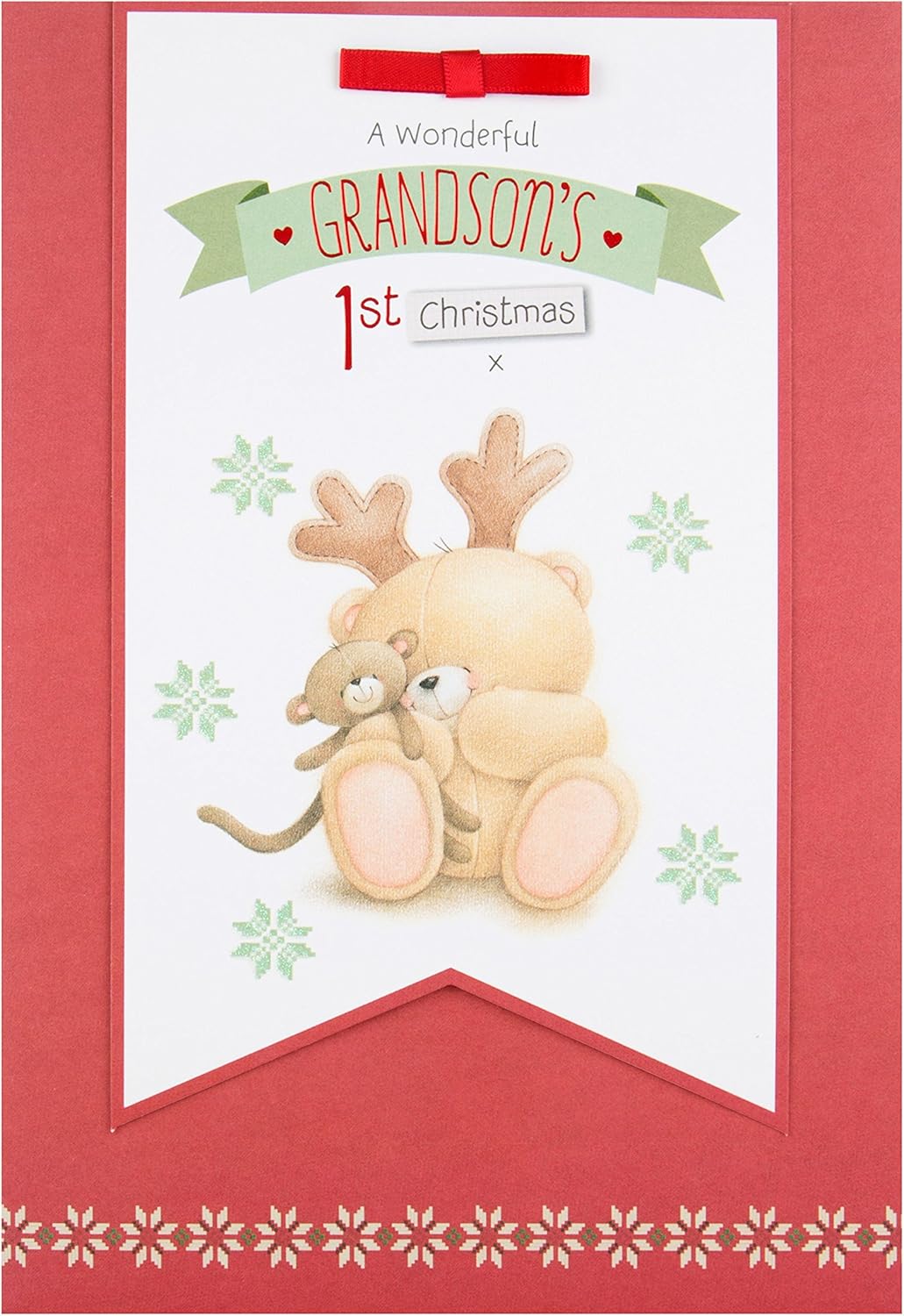 Hallmark Grandson 1st Christmas Card - Forever Friends Medium