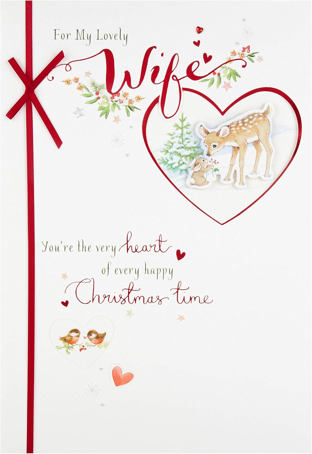 Hallmark Lovely Wife Medium Christmas Card "You"re The Heart"