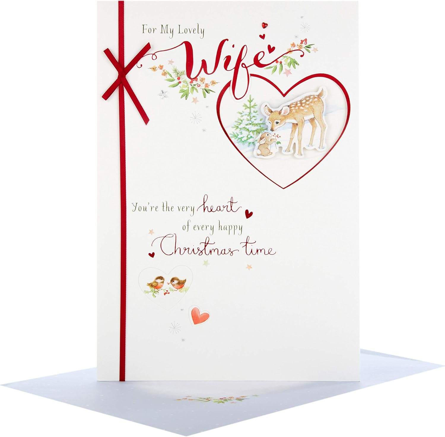 Hallmark Lovely Wife Medium Christmas Card "You"re The Heart"