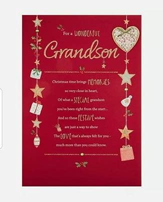 Hallmark Grandson Christmas Card - for a Wonderful Christmas