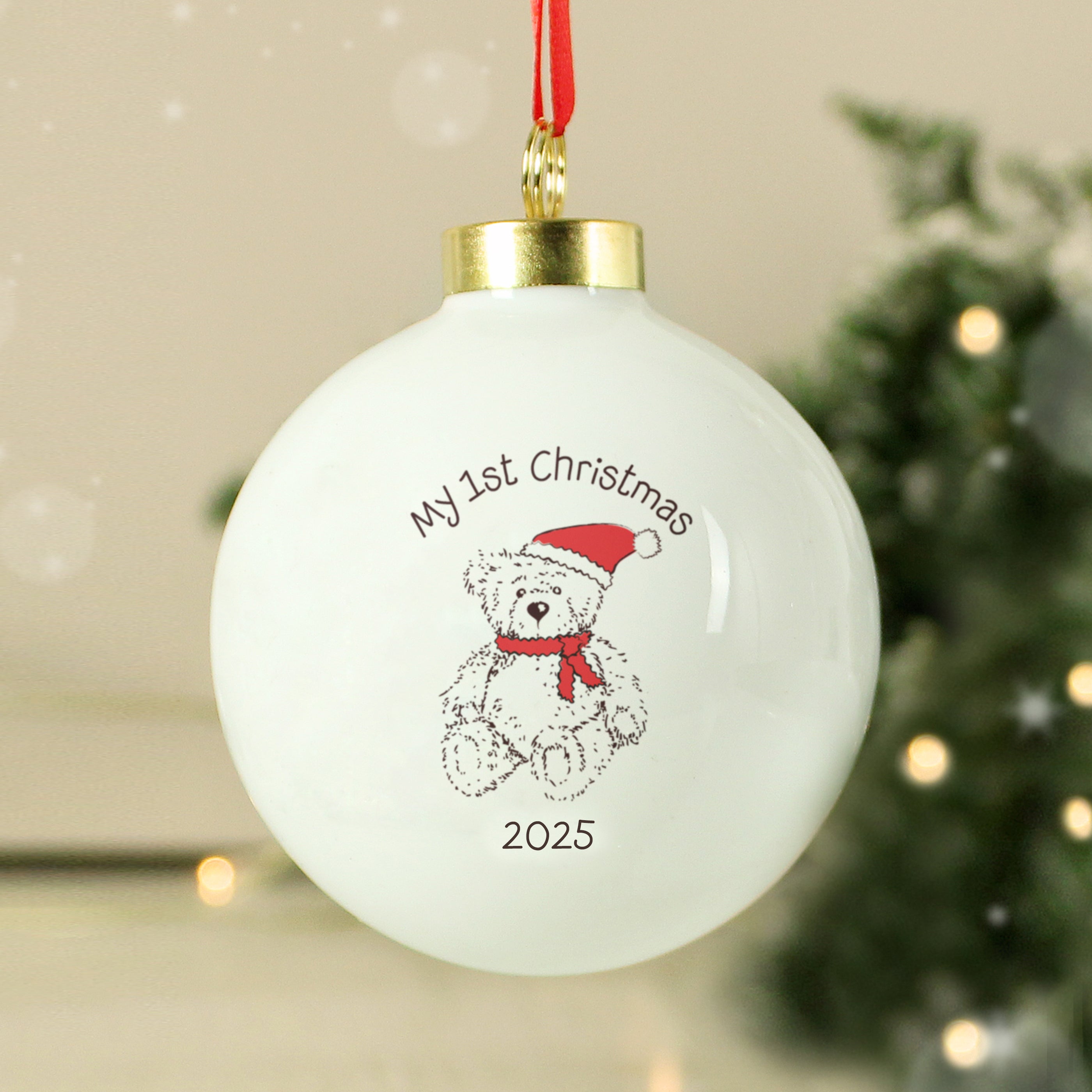 Personalised My 1st Xmas Teddy Bear Bauble