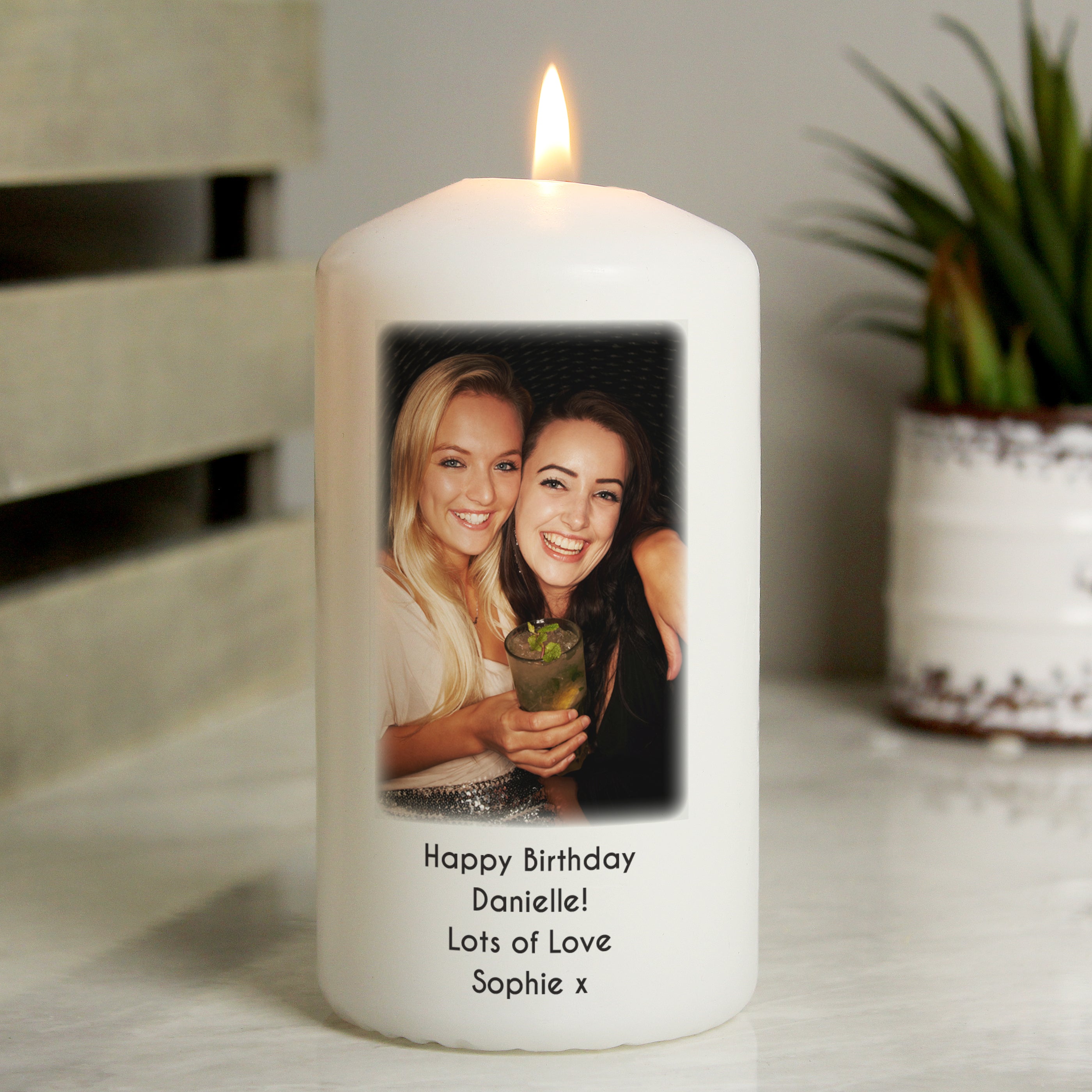 Personalised Photo Upload Pillar Candle