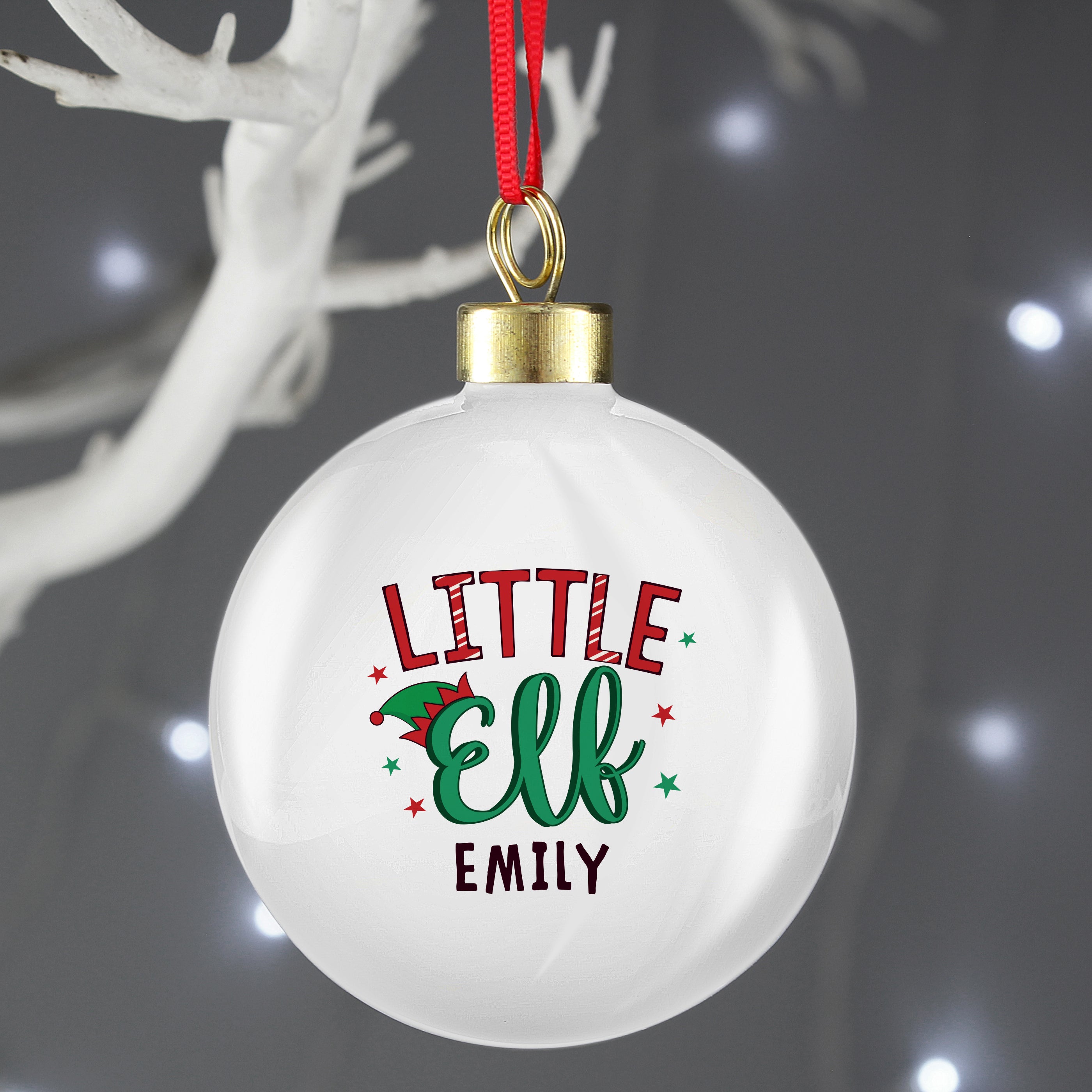 Personalised Little Elf Bauble