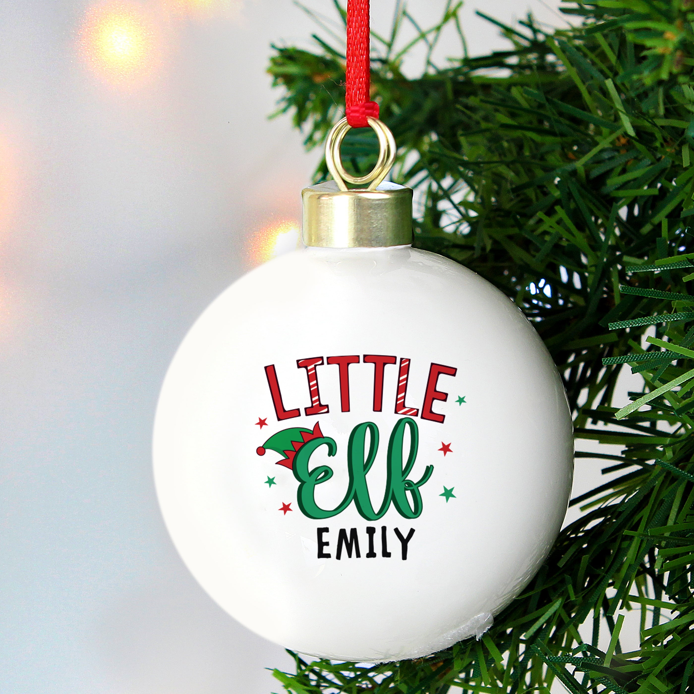 Personalised Little Elf Bauble