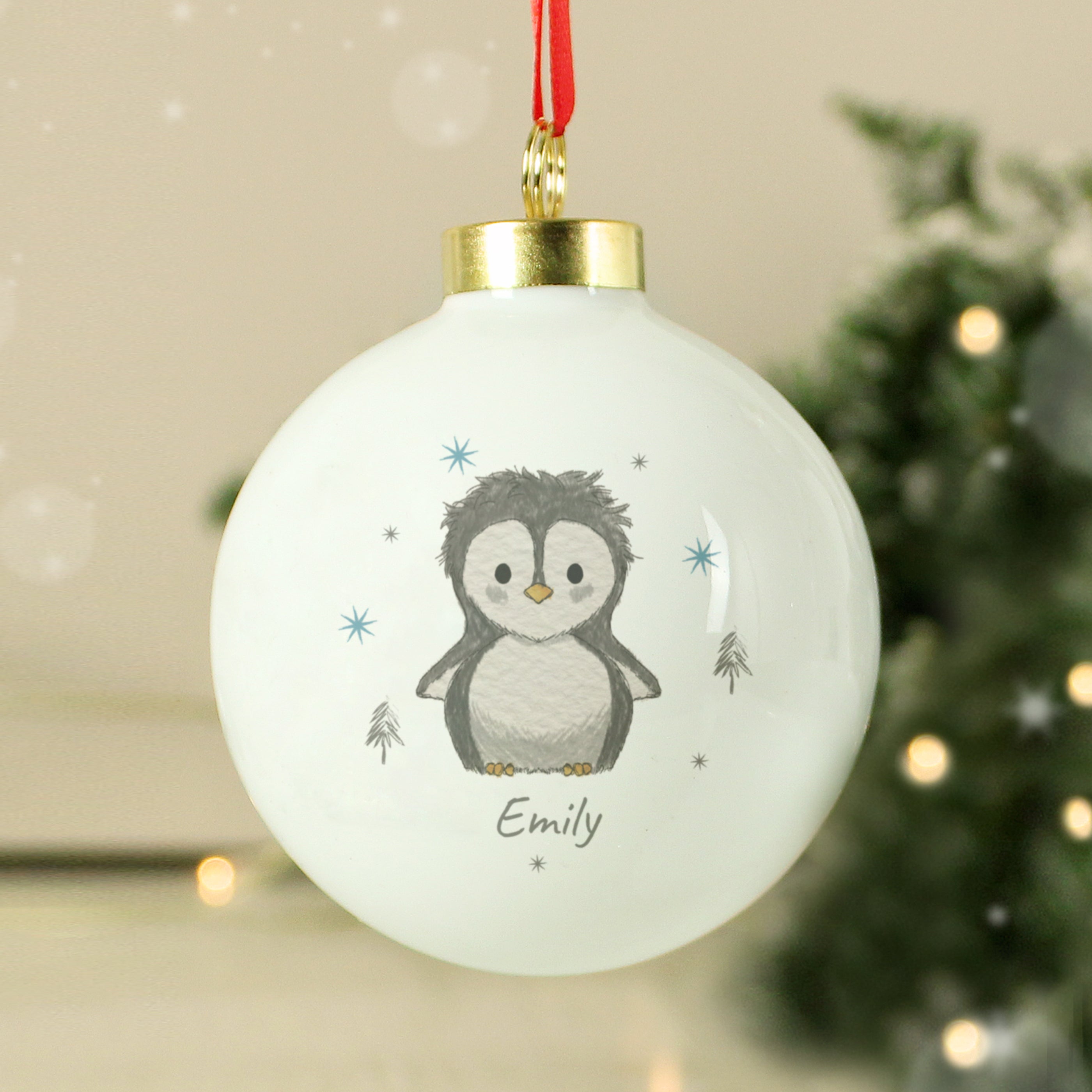 Personalised Pebbles the Penguin Bauble