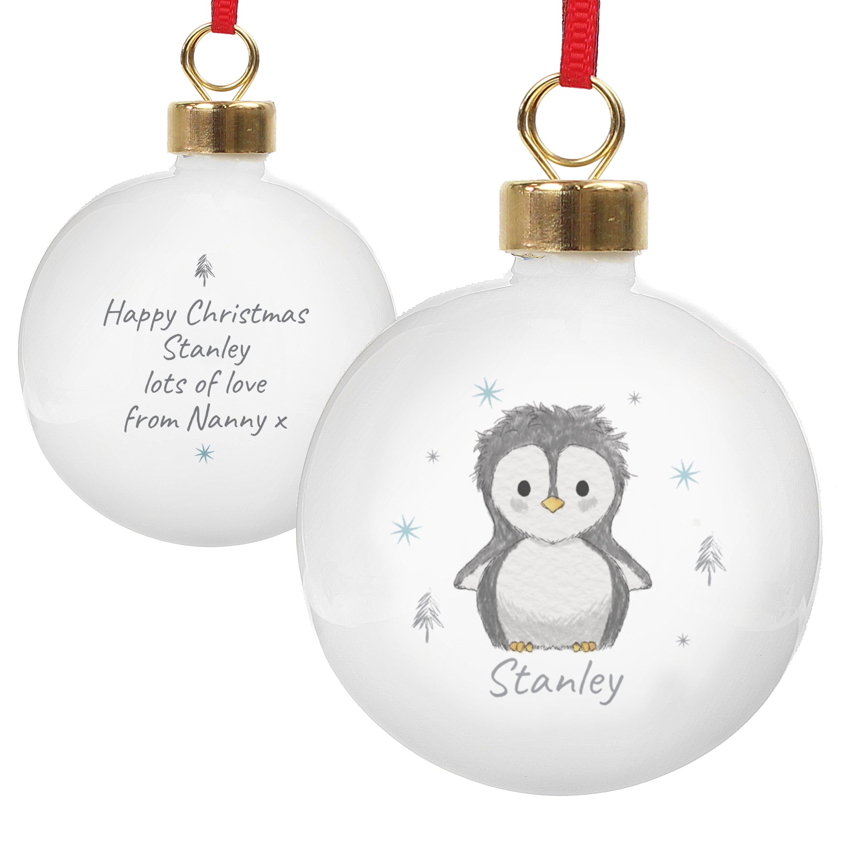 Personalised Pebbles the Penguin Bauble