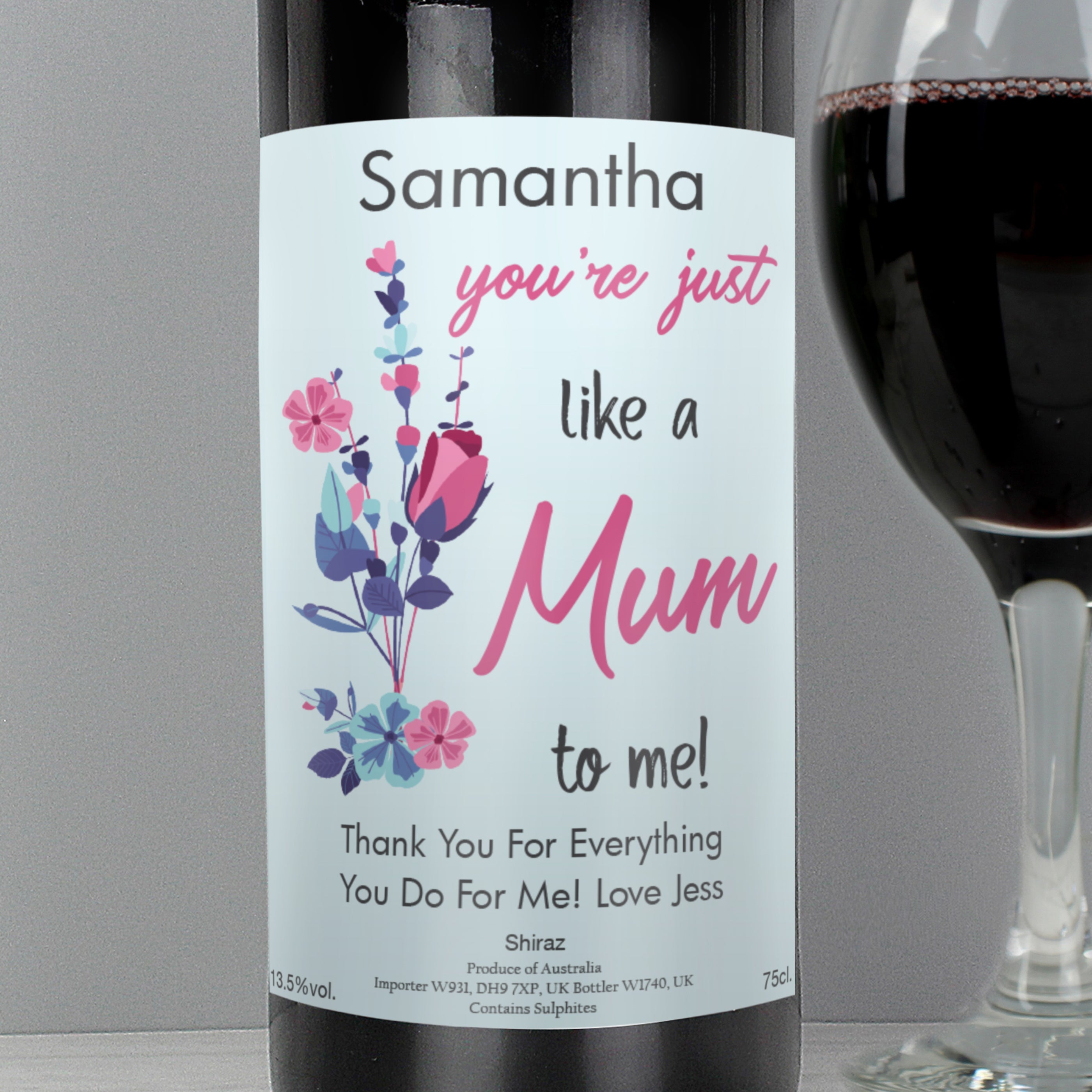 Personalised Just Like A Mum Red Wine