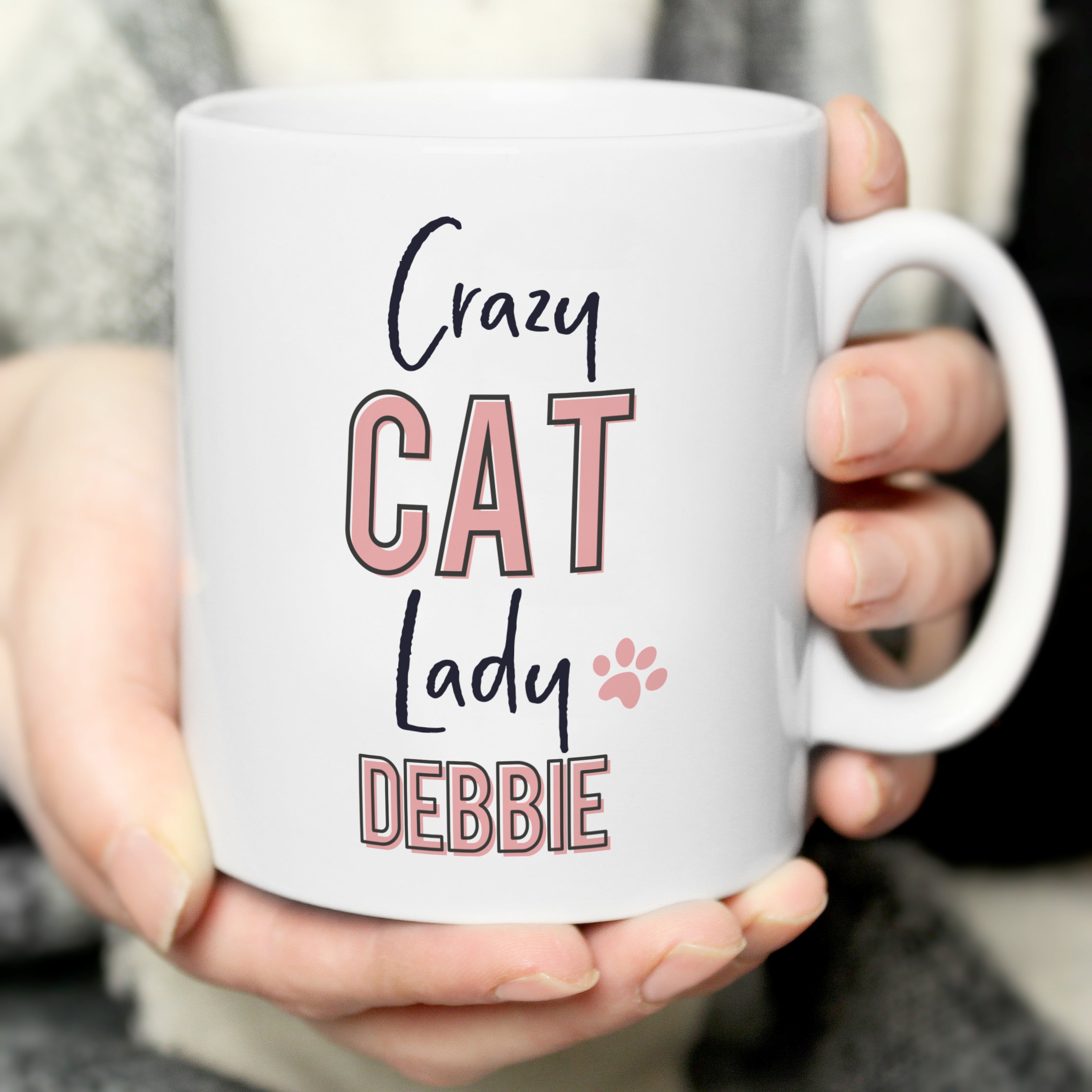 Personalised Crazy Cat Lady Mug