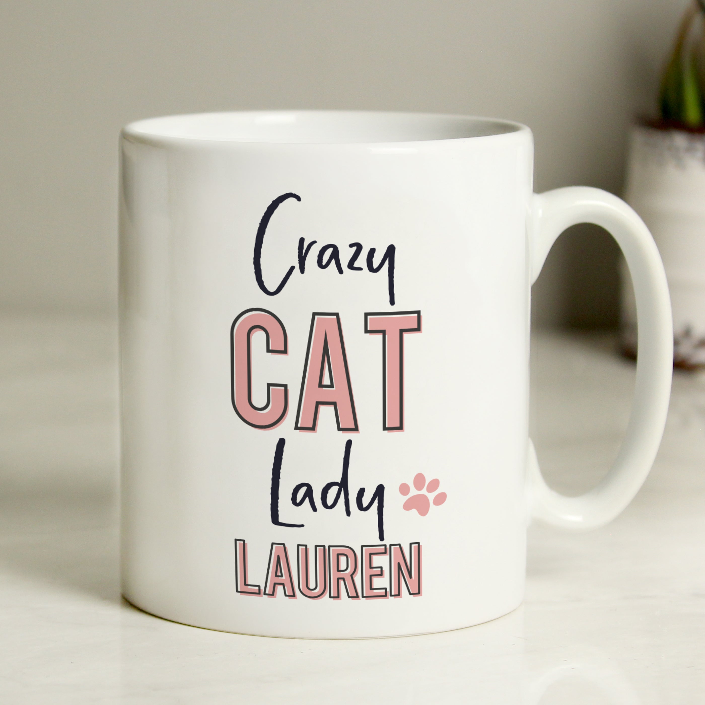 Personalised Crazy Cat Lady Mug