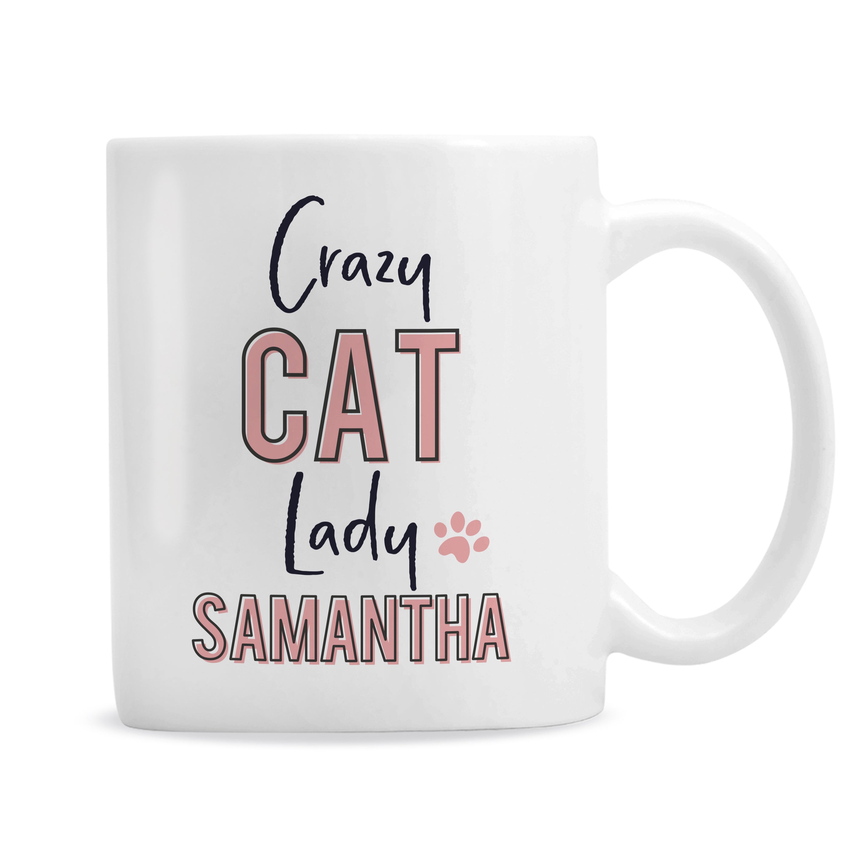 Personalised Crazy Cat Lady Mug