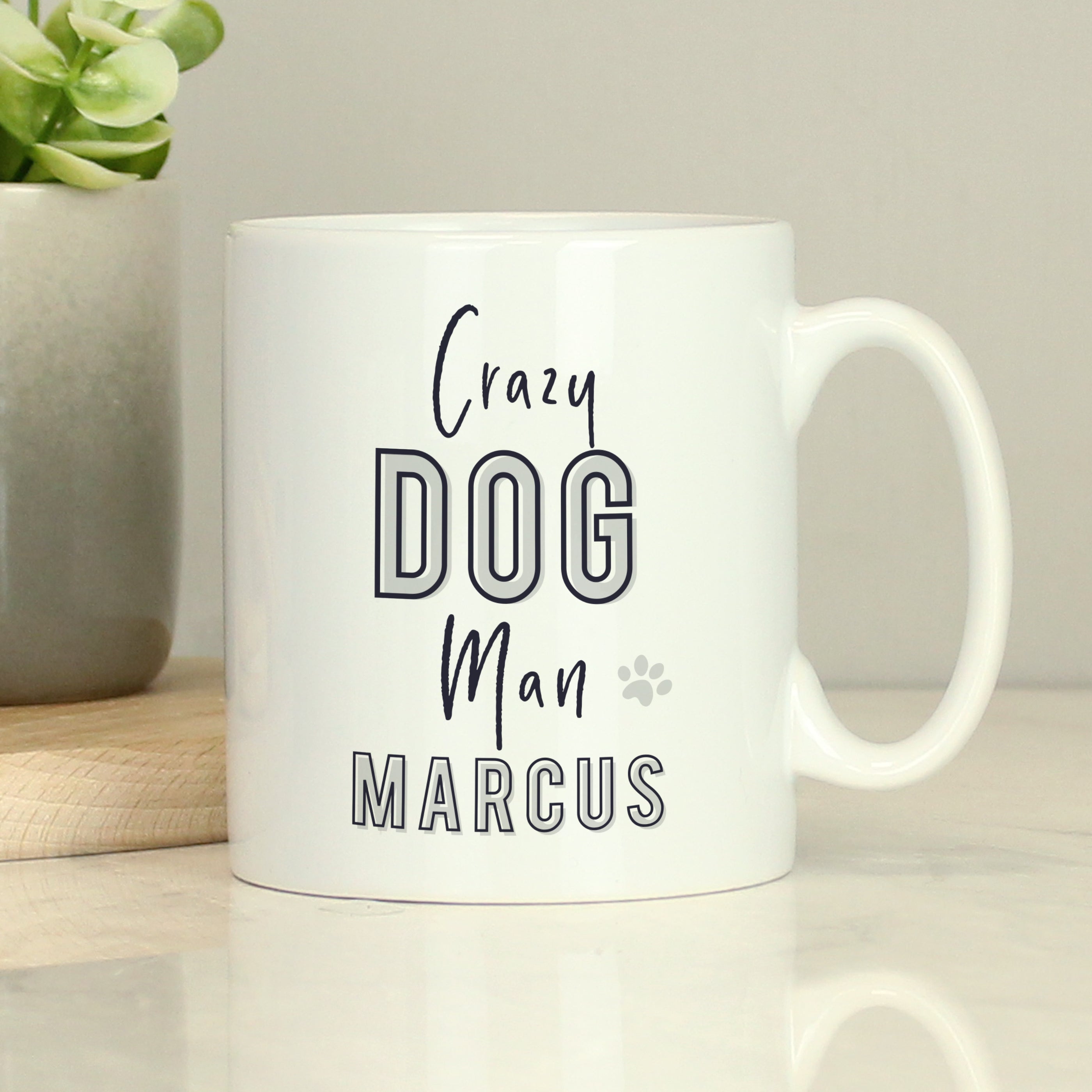 Personalised Crazy Dog Man Mug