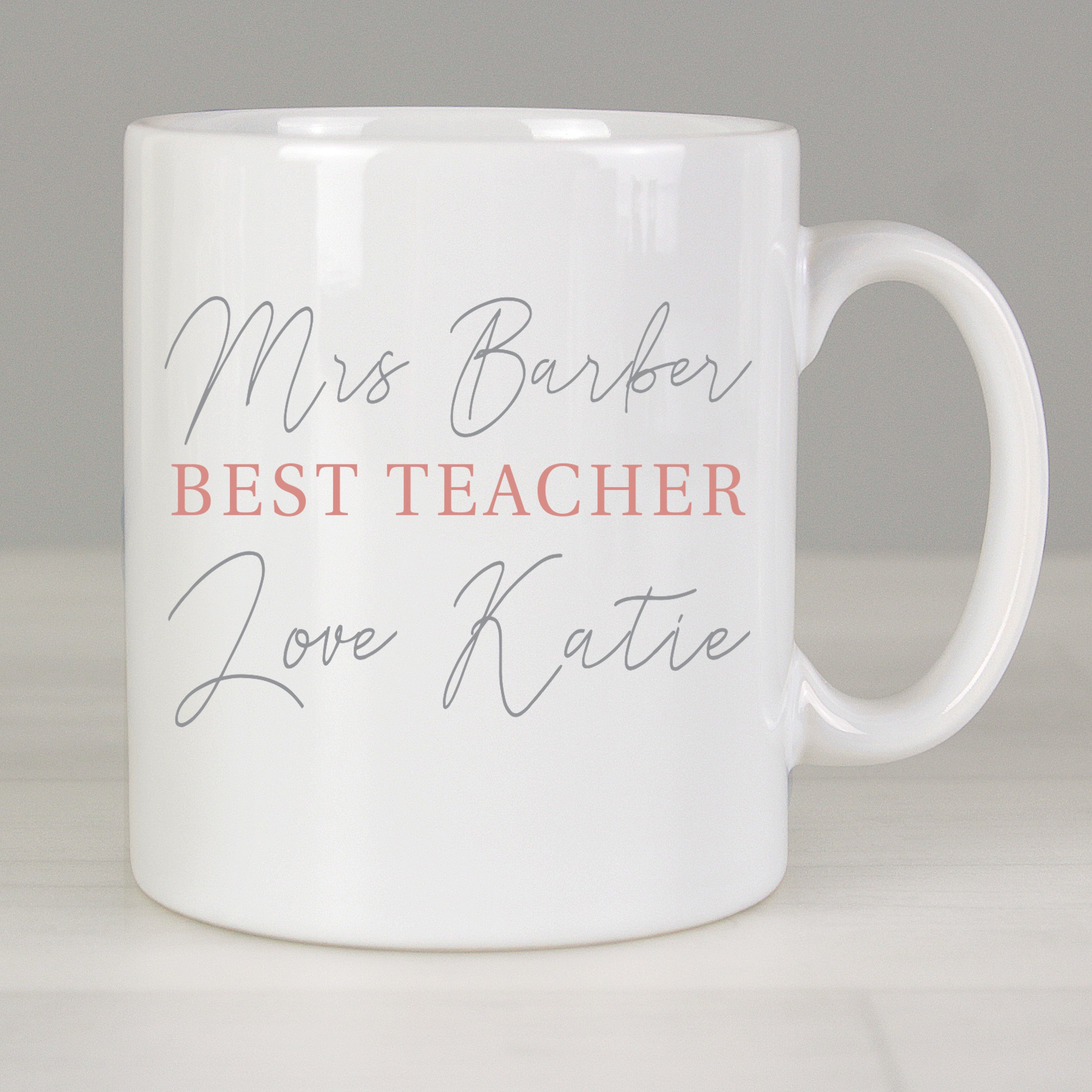 Personalised Grey & Blush Mug