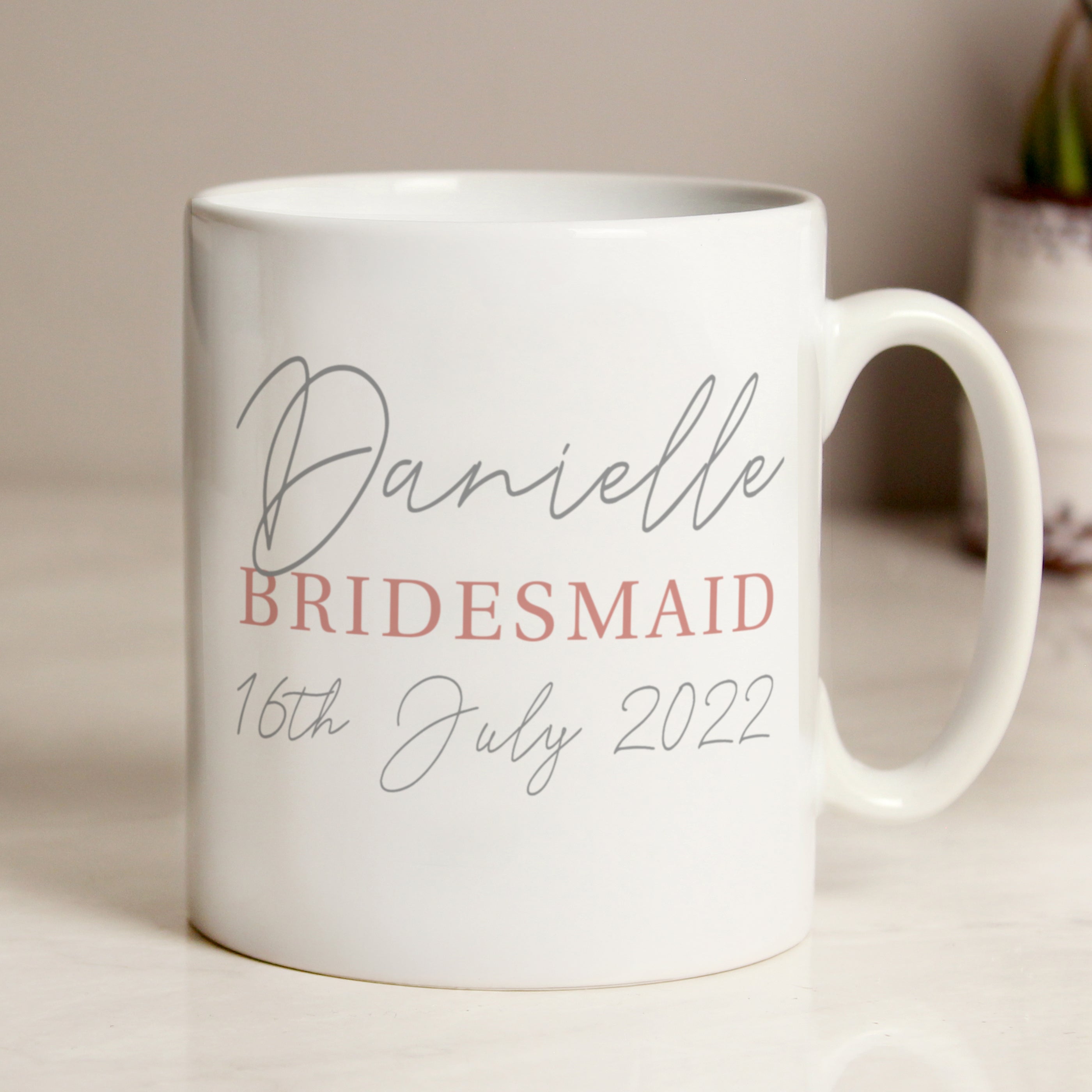 Personalised Grey & Blush Mug