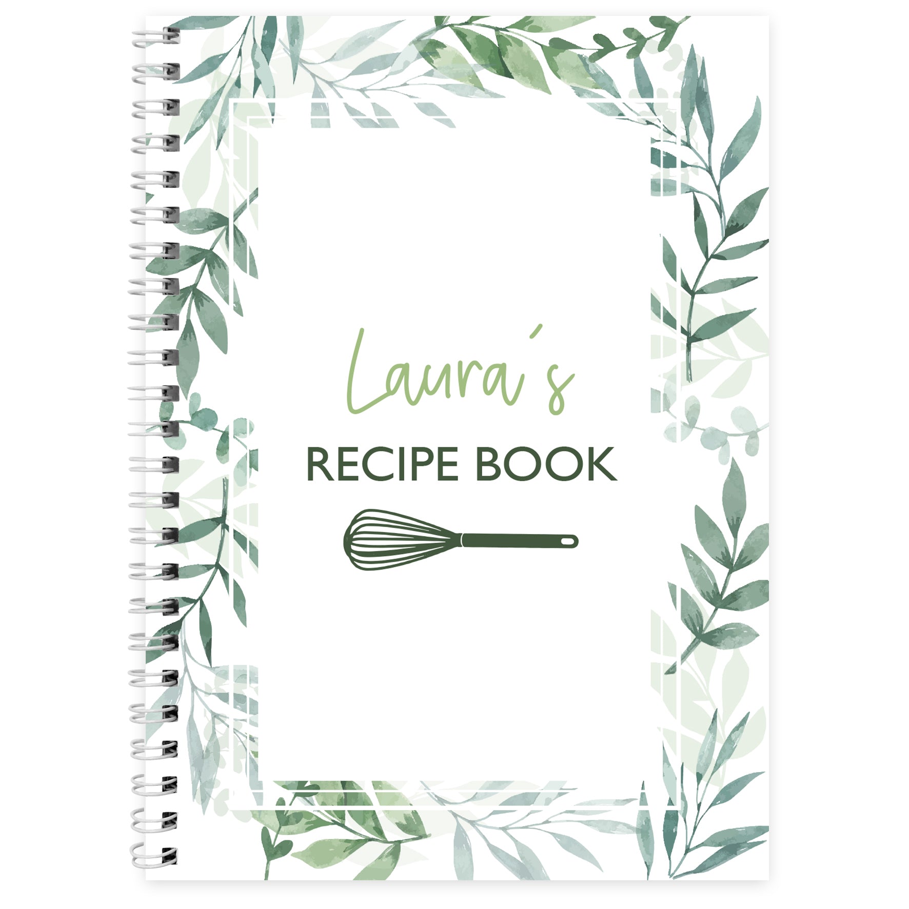 Personalised Botanical A5 Recipe Book Journal