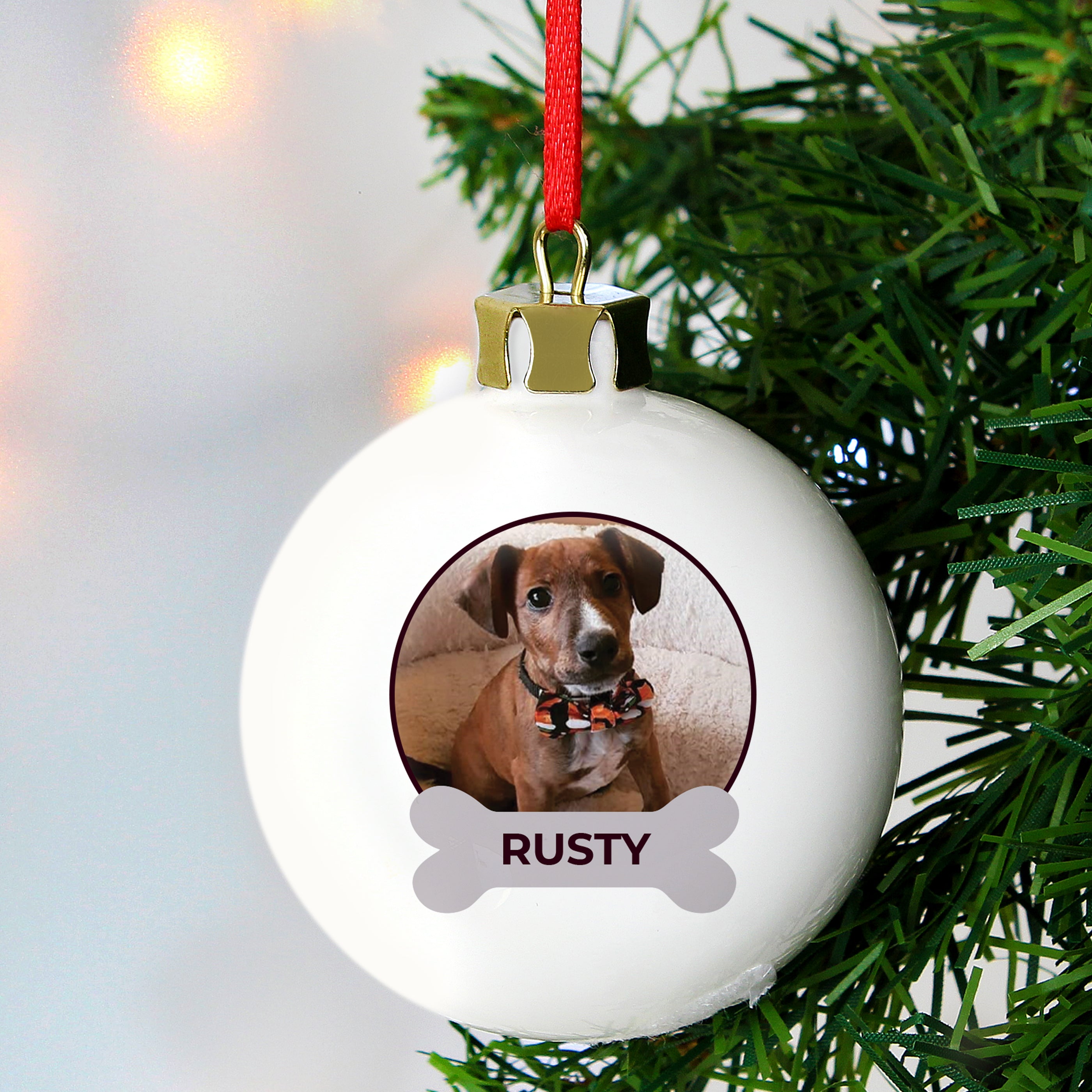 Personalised Pawsome Photo Upload Bauble