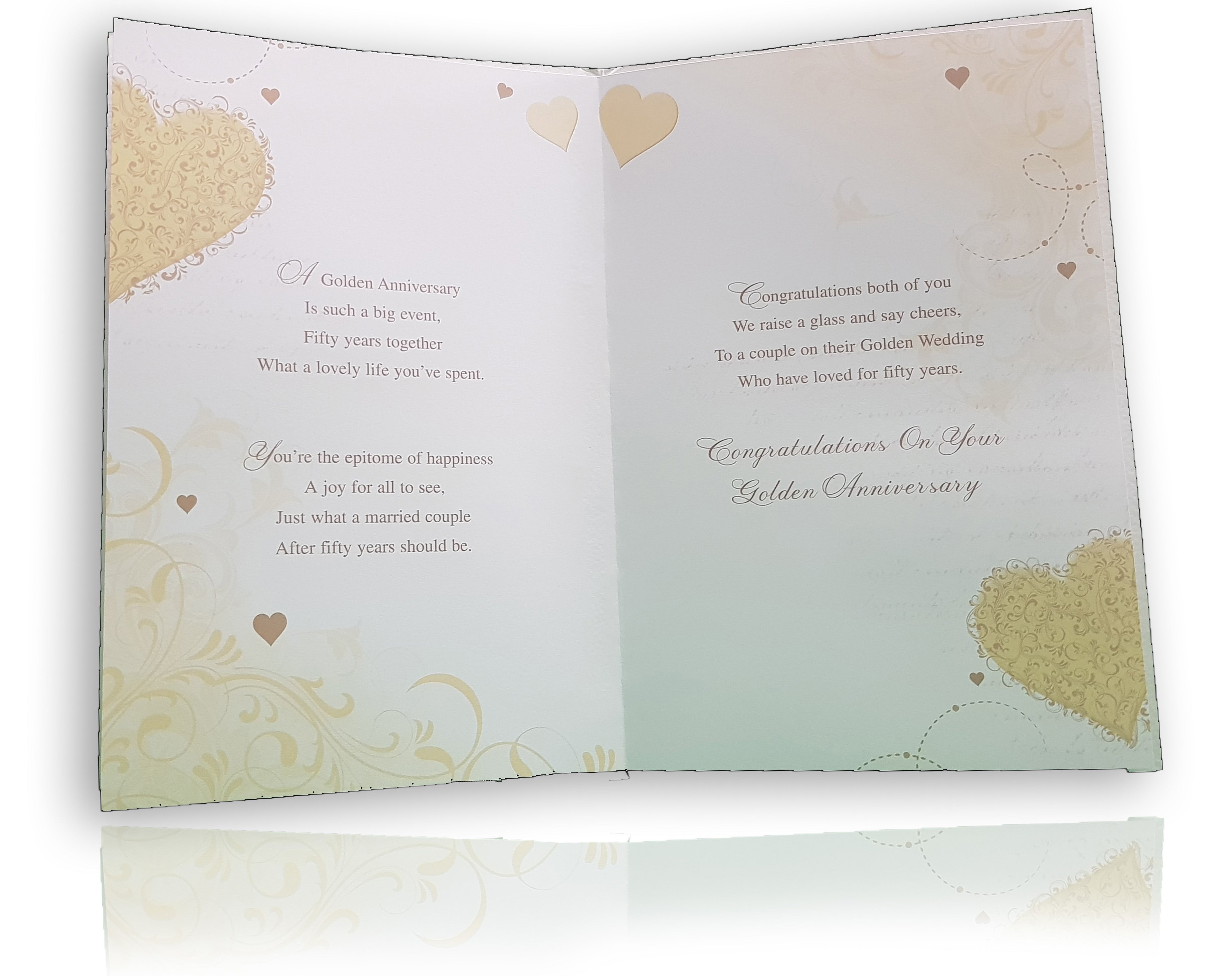 50th Wedding Anniversary Card - Champagne And Flowers