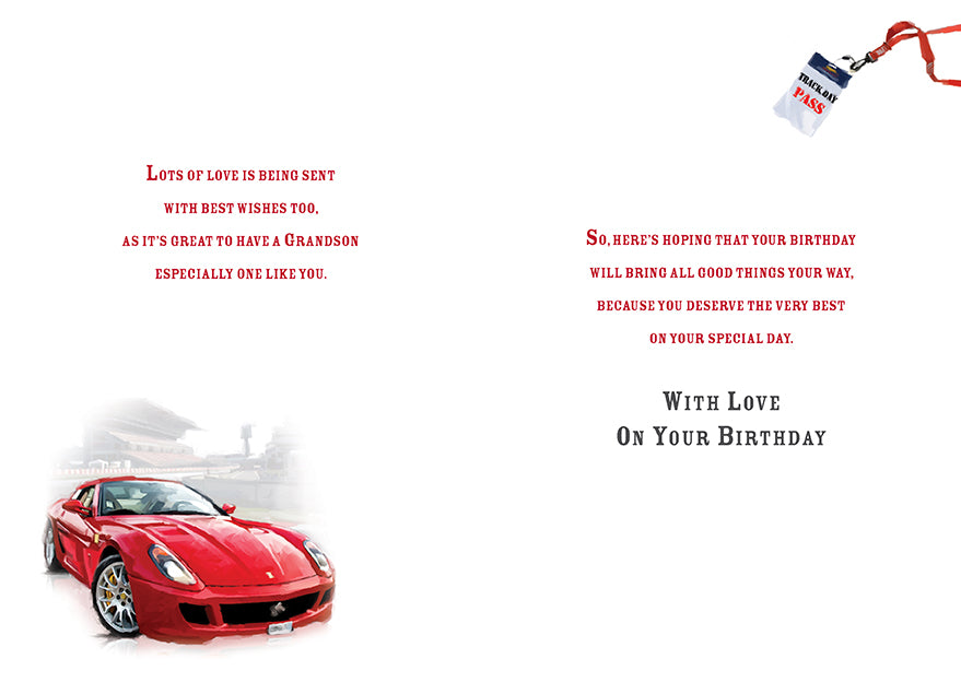 Grandson Birthday Card - Stunning Red Ferrari