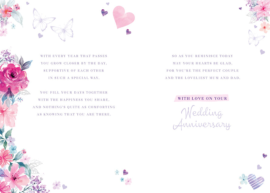 Mum and Dad Anniversary card - Blooming Special