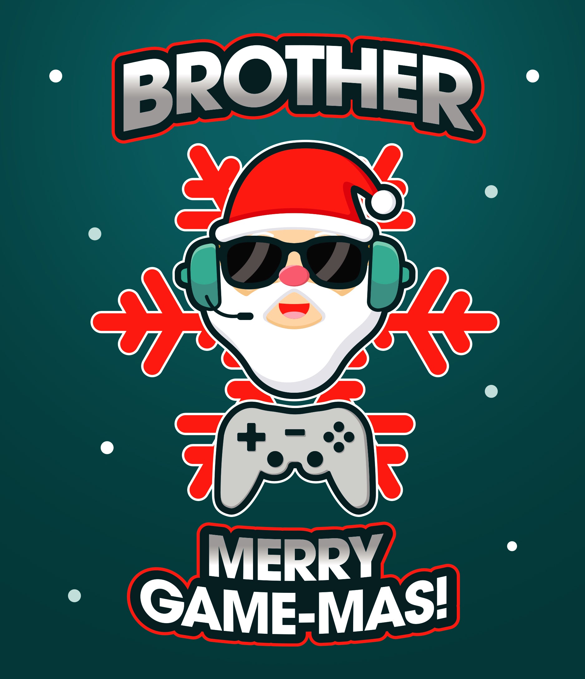 Brother Christmas Card - Festive Gaming by Santa