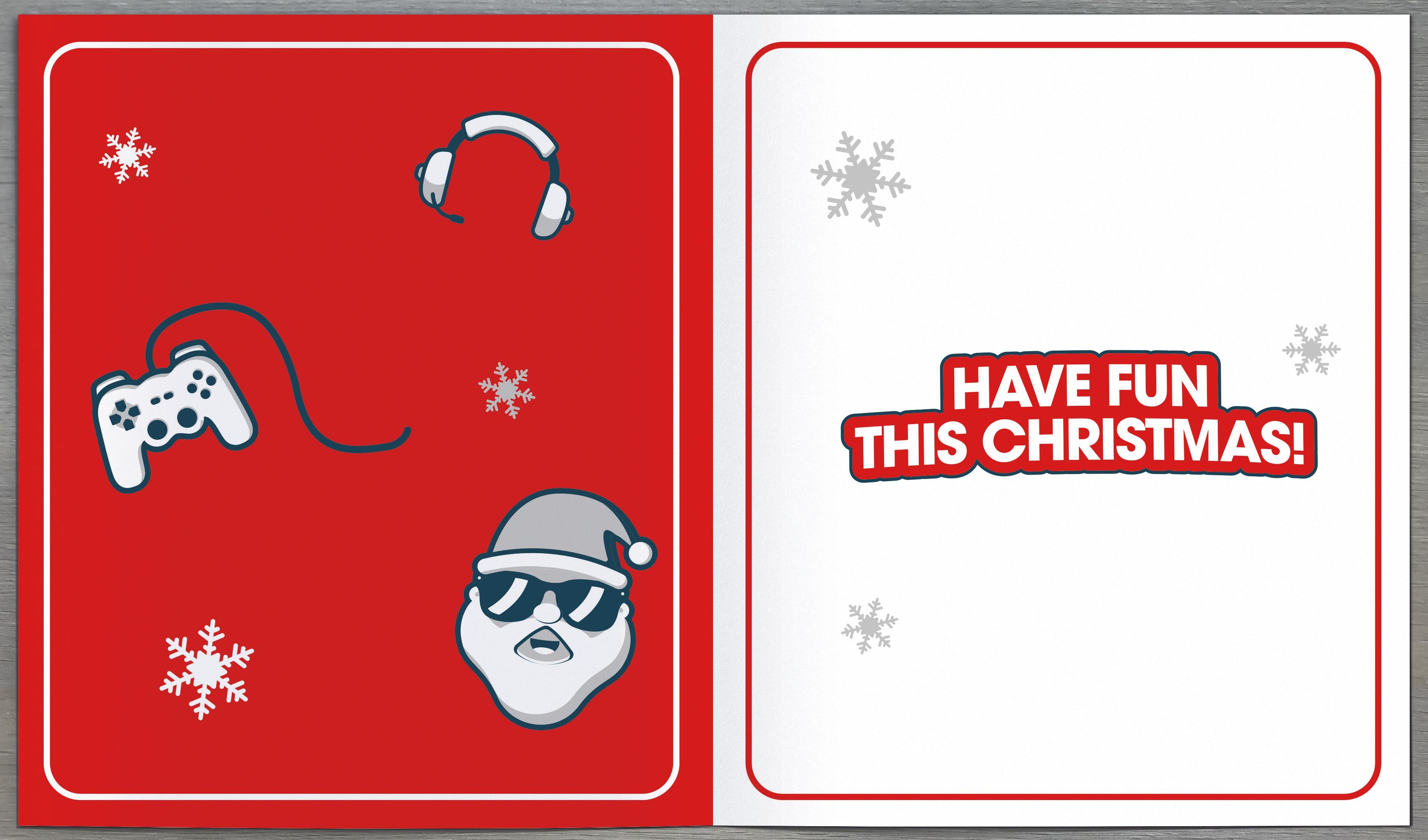 Brother Christmas Card - Festive Gaming by Santa