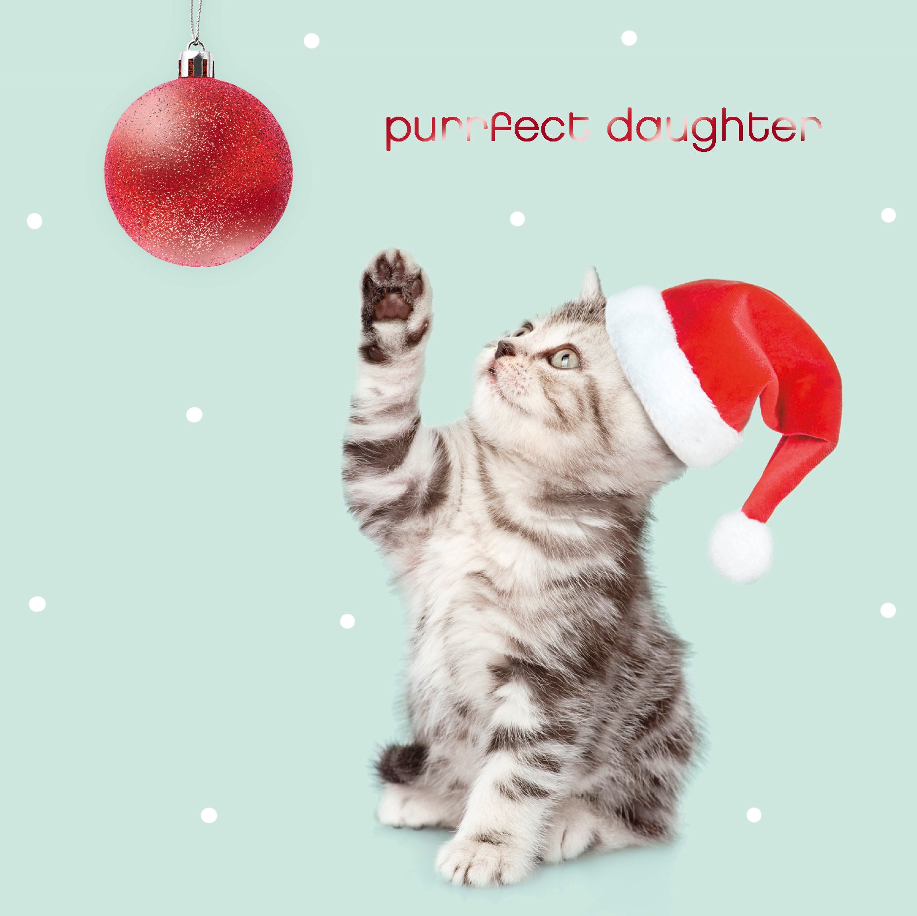 Daughter Christmas Card - Cute Kitten