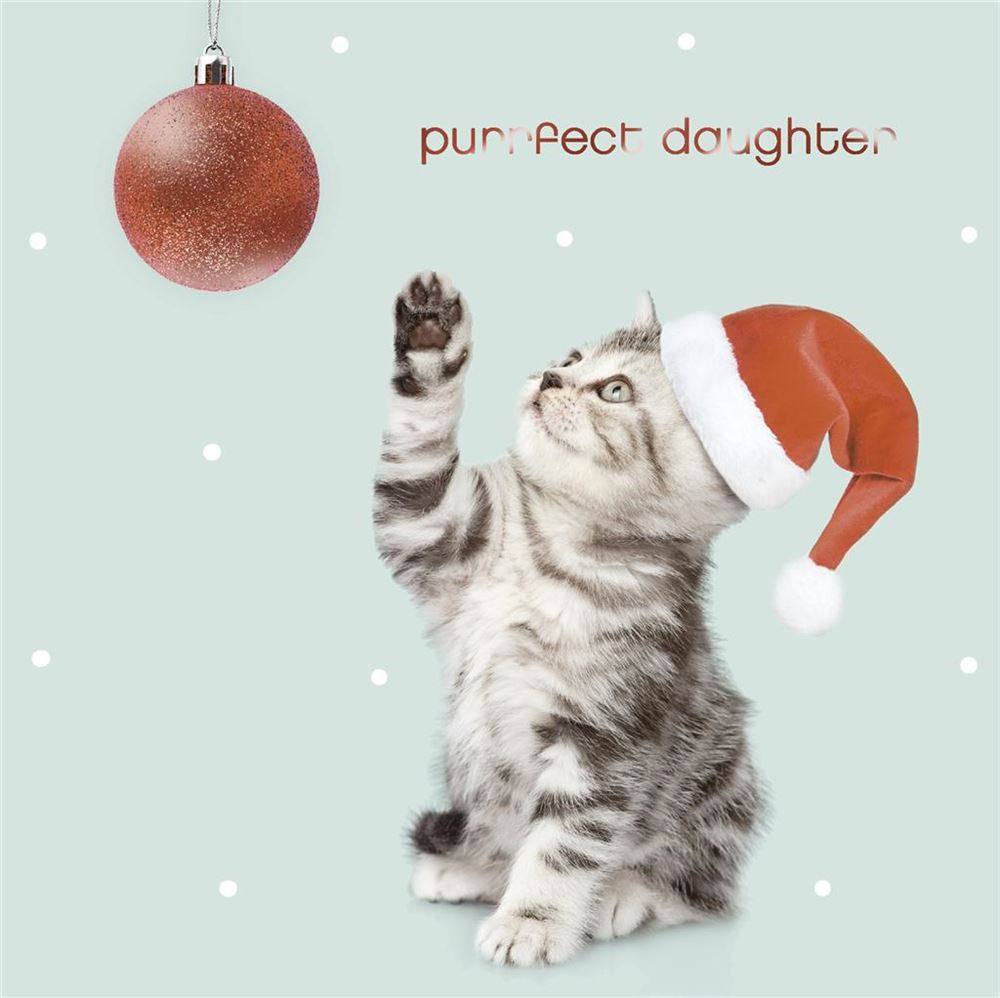 Daughter Christmas Card - Cute Kitten