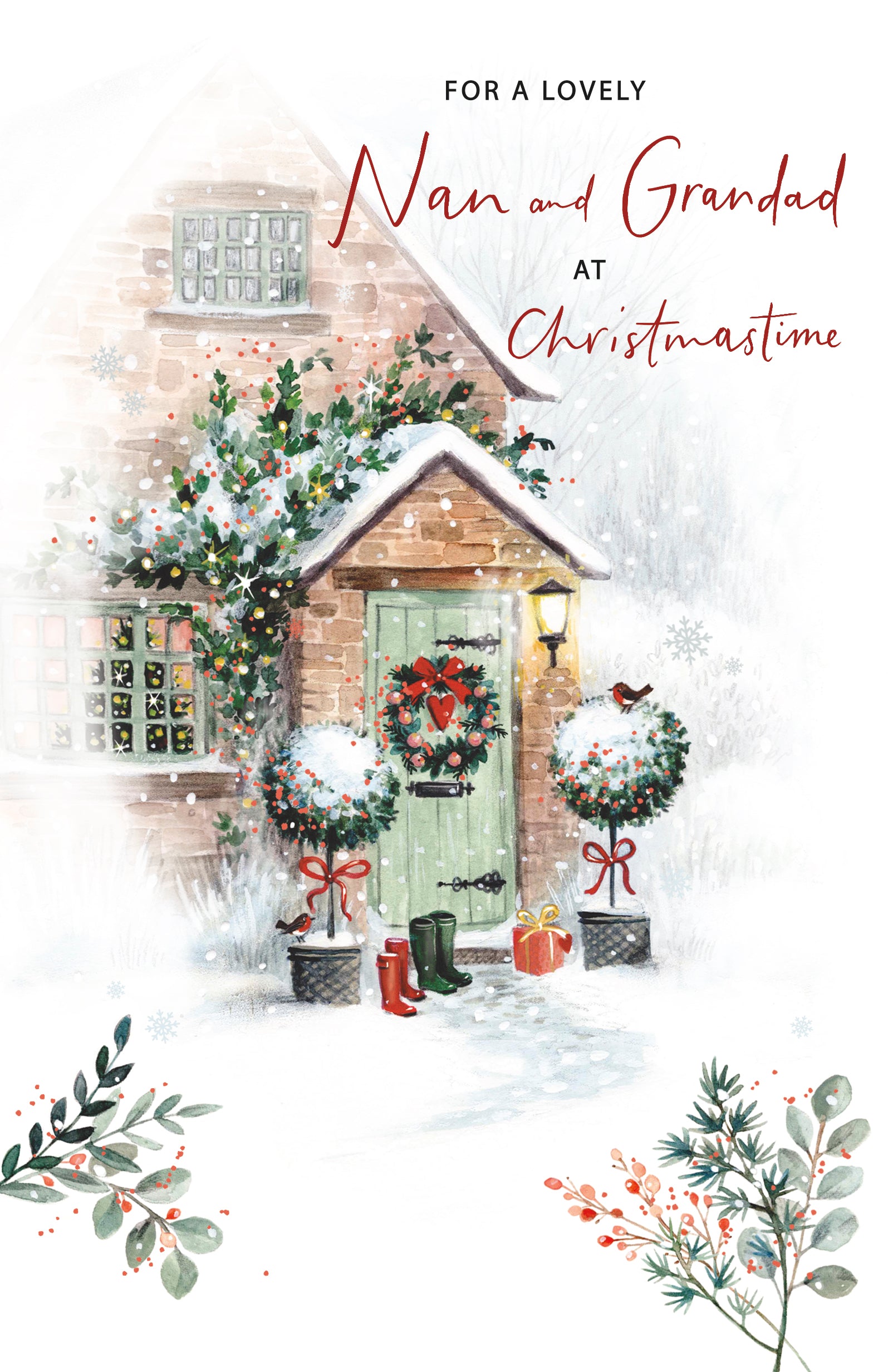 Nan & Grandad Christmas Card - Home at Christmastime