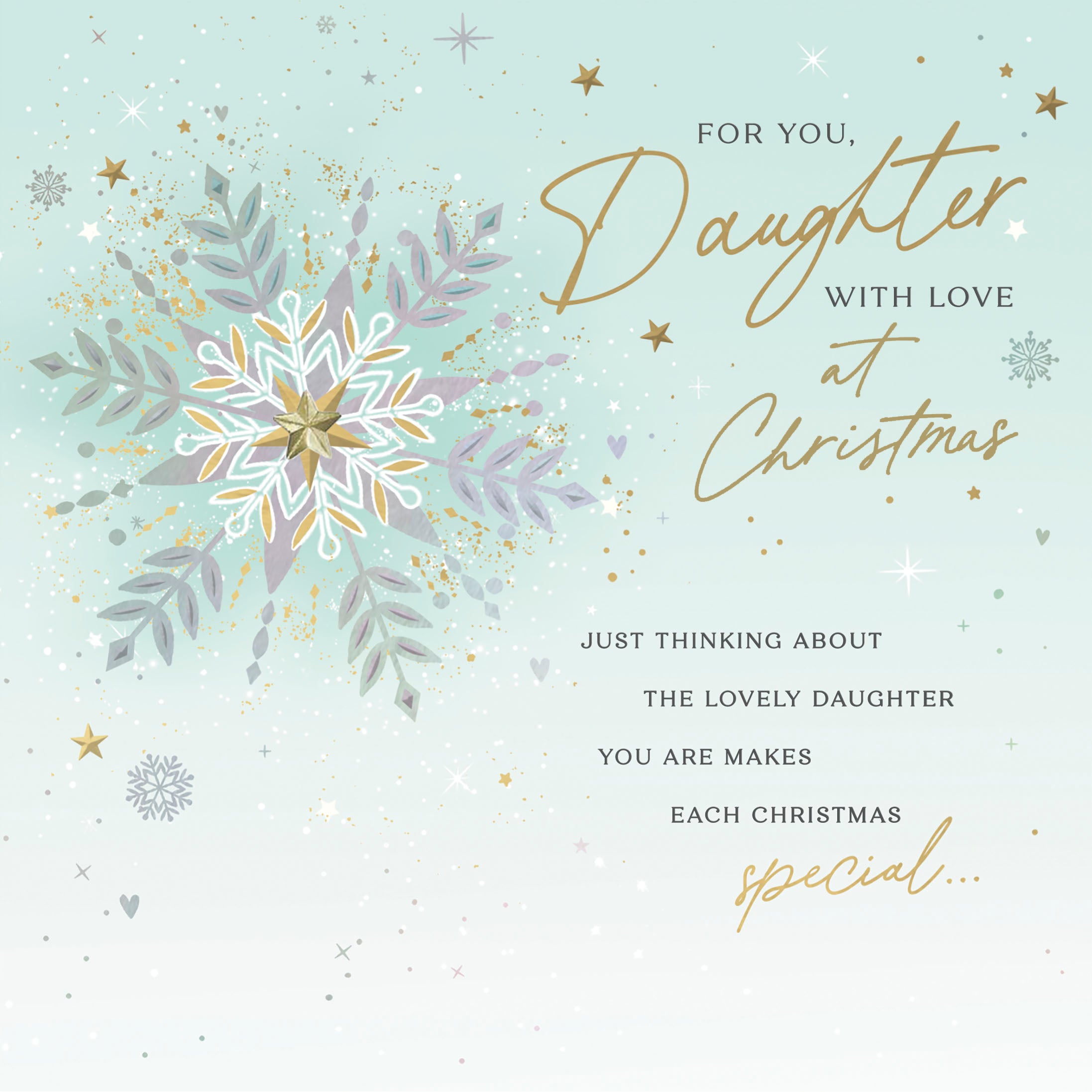 Daughter Christmas Card - Snow Flakes