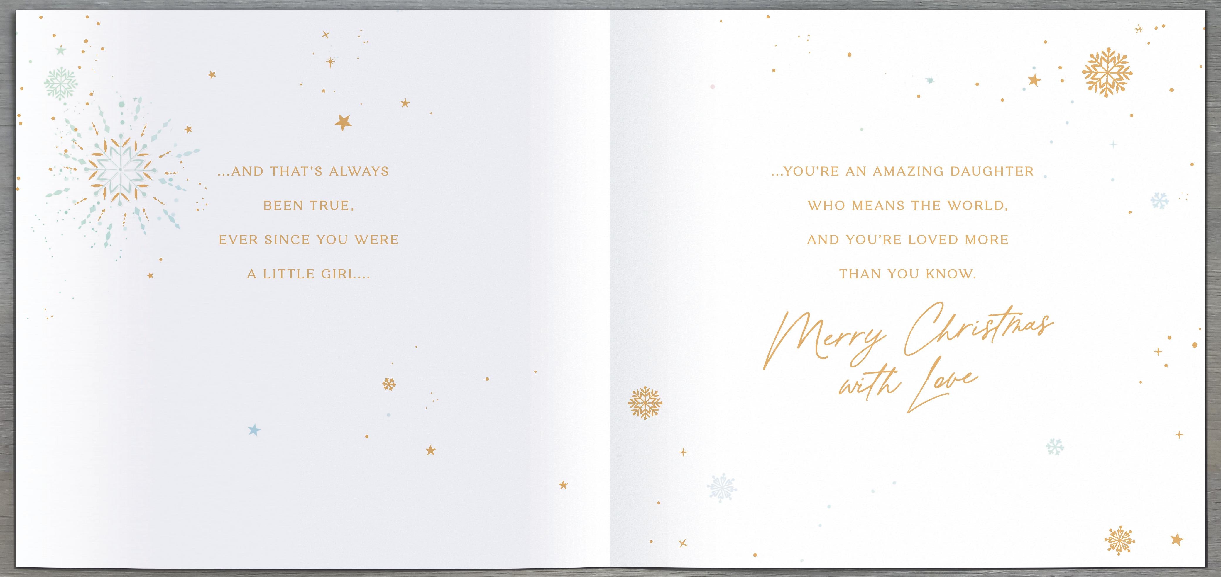 Daughter Christmas Card - Snow Flakes