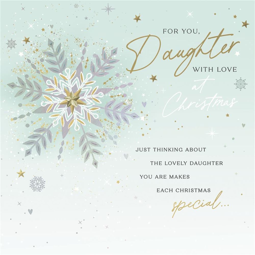 Daughter Christmas Card - Snow Flakes