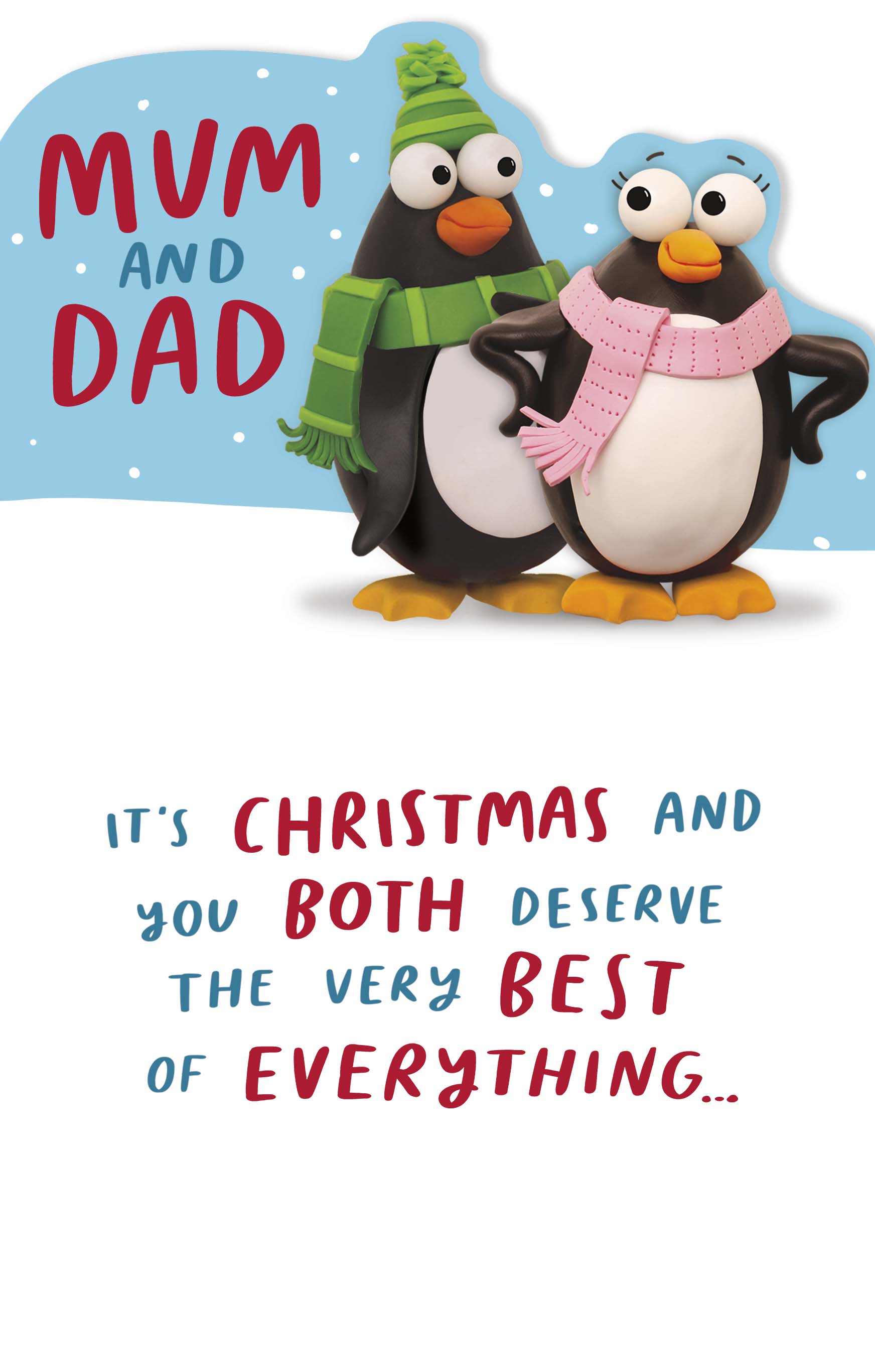 Mum & Dad Christmas Card - Couples Penguins