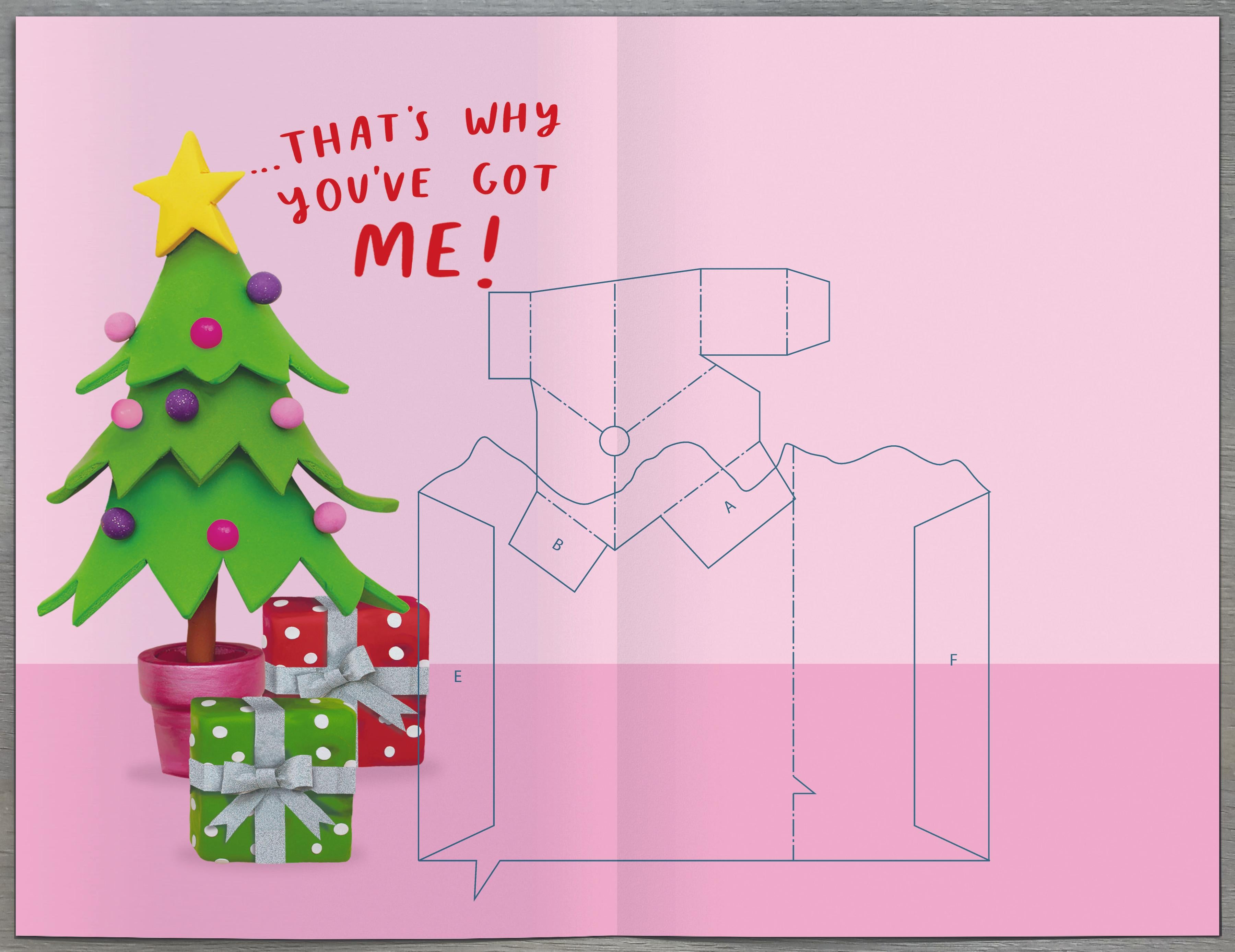 Pop Out Wife Christmas Card - You've Got Me