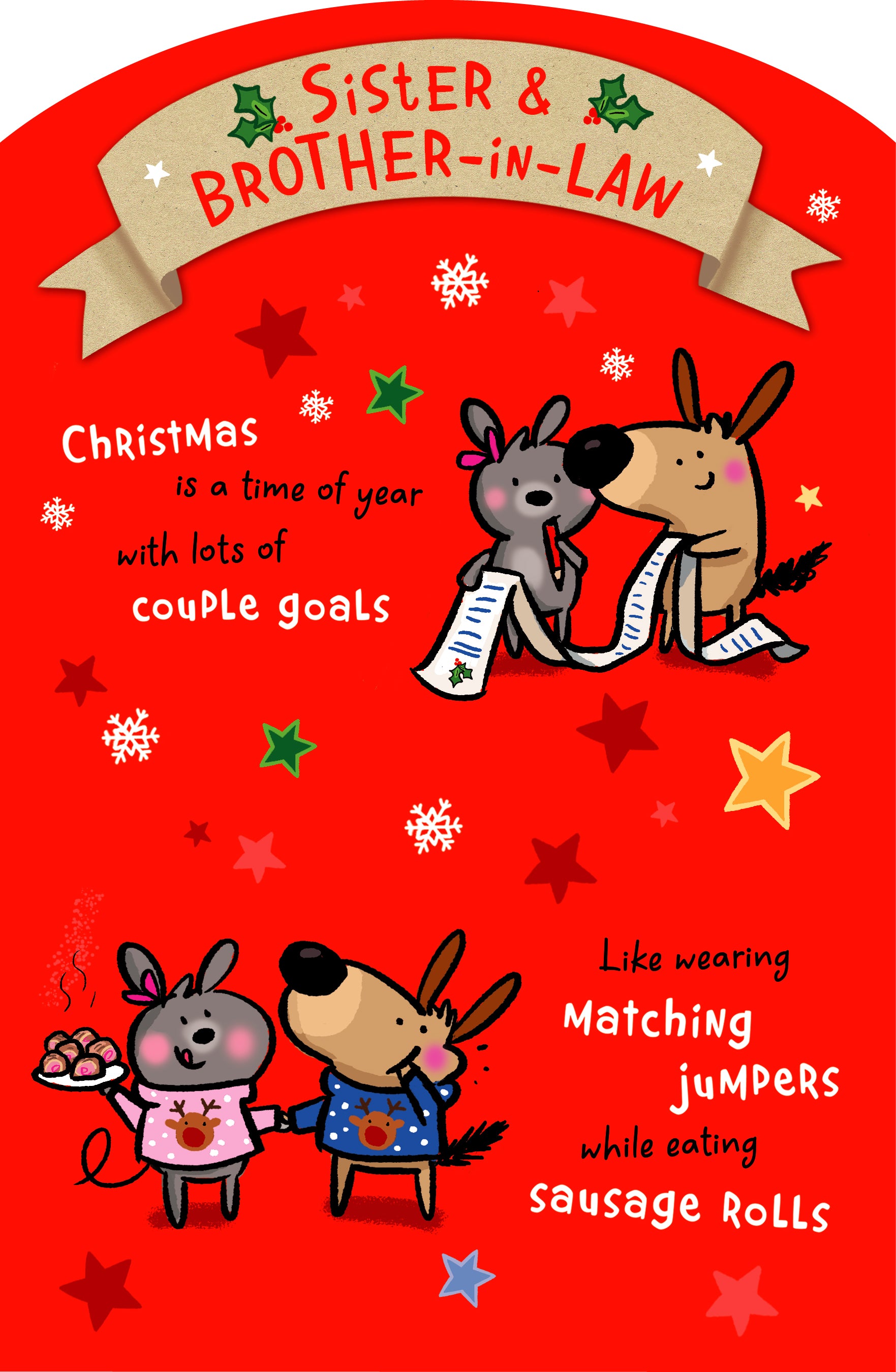 Sister & Brother-in-Law Christmas Card - Christmas Activities - Tri-Fold Card