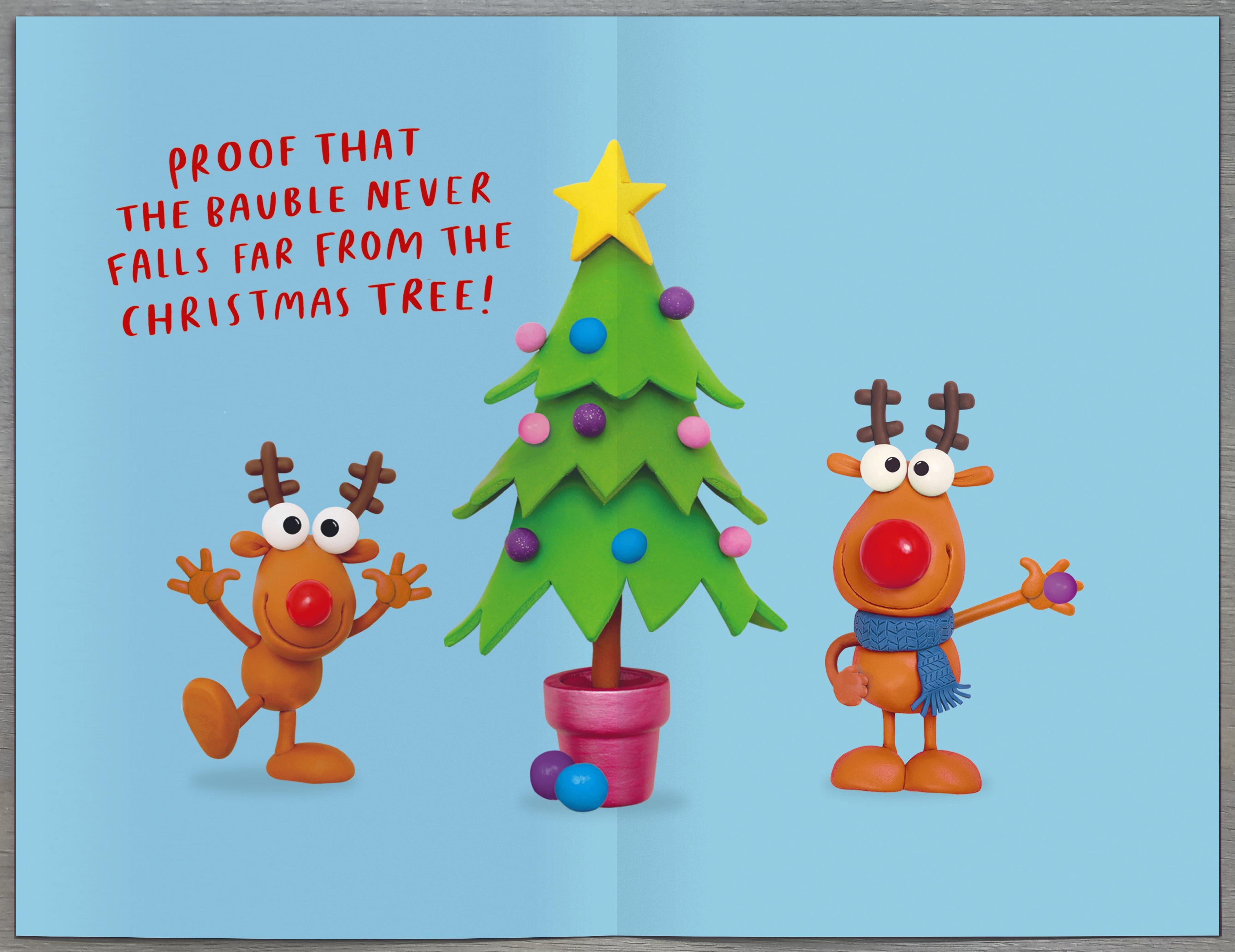 Humorous Son Christmas Card - Joyful Reindeer